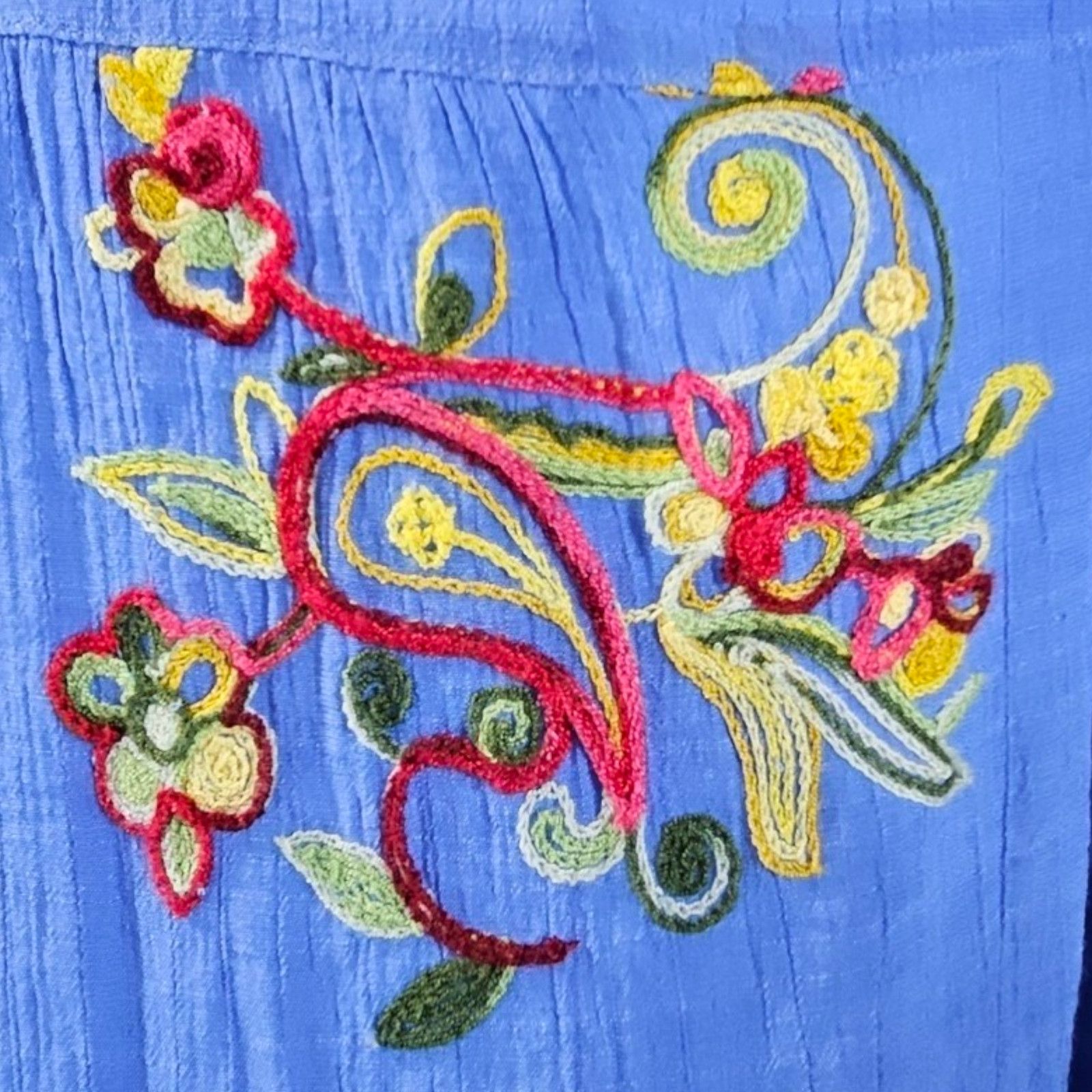 Other EUC Fig & Flower Embroidered Floral Blouse Sz. S Cornflower Size S / US 4 / IT 40 - 8 Thumbnail
