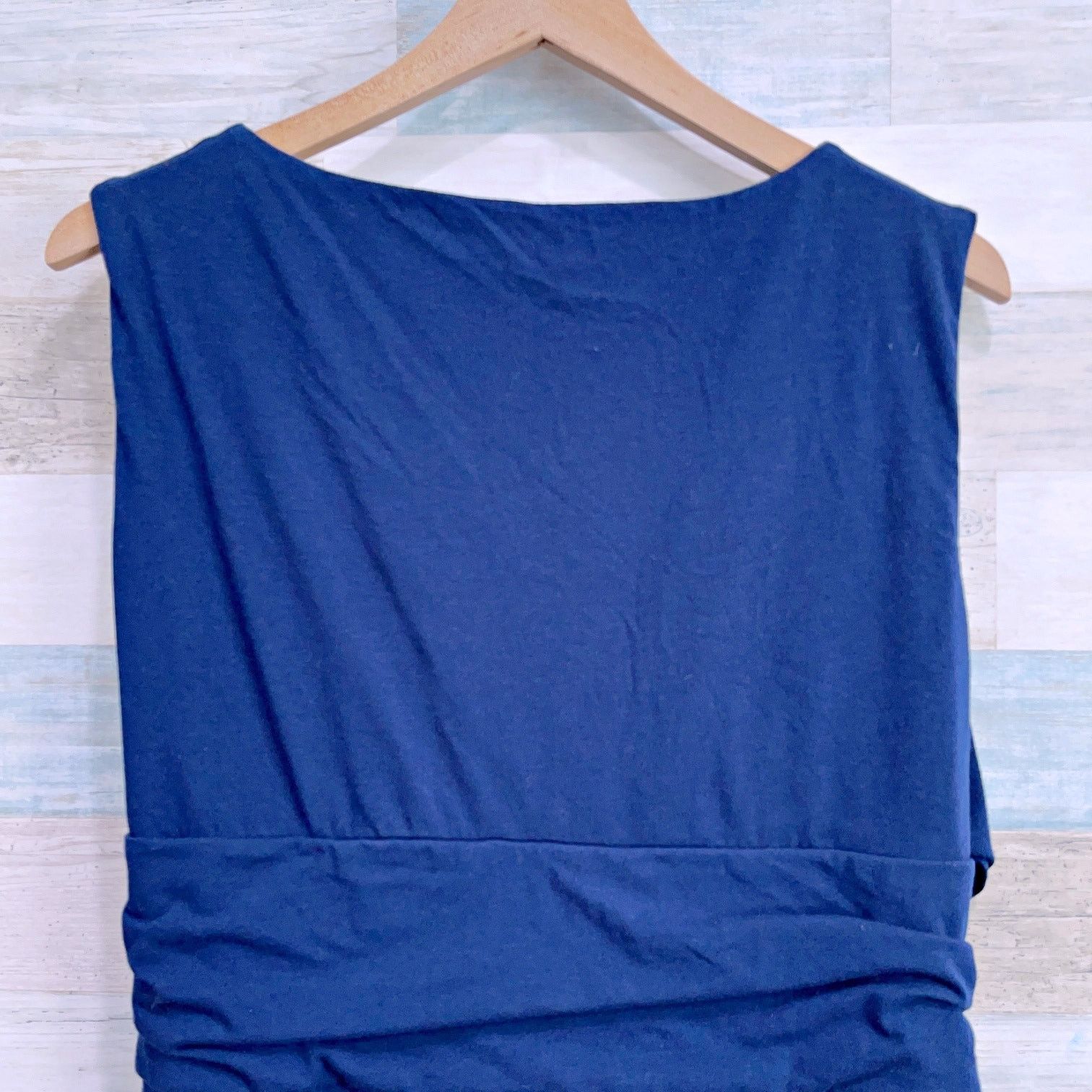 Lands' End Lands End Sleeveless Jersey Wrap Dress Navy Pima L Size L / US 10 / IT 46 - 4 Thumbnail