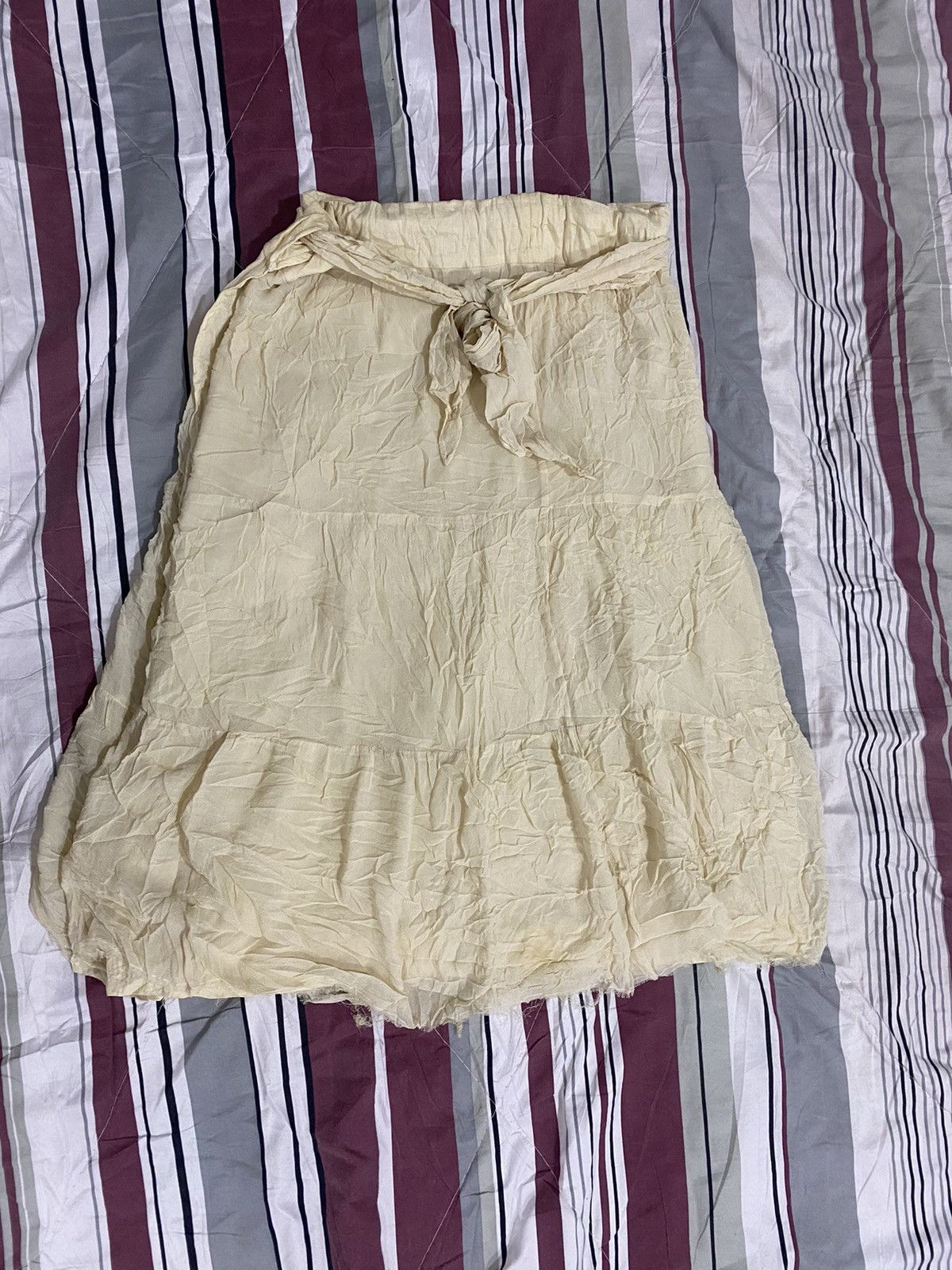 image of Isabel Marant Silk Tie Wrap Skirt in Cream, Women's (Size 33)