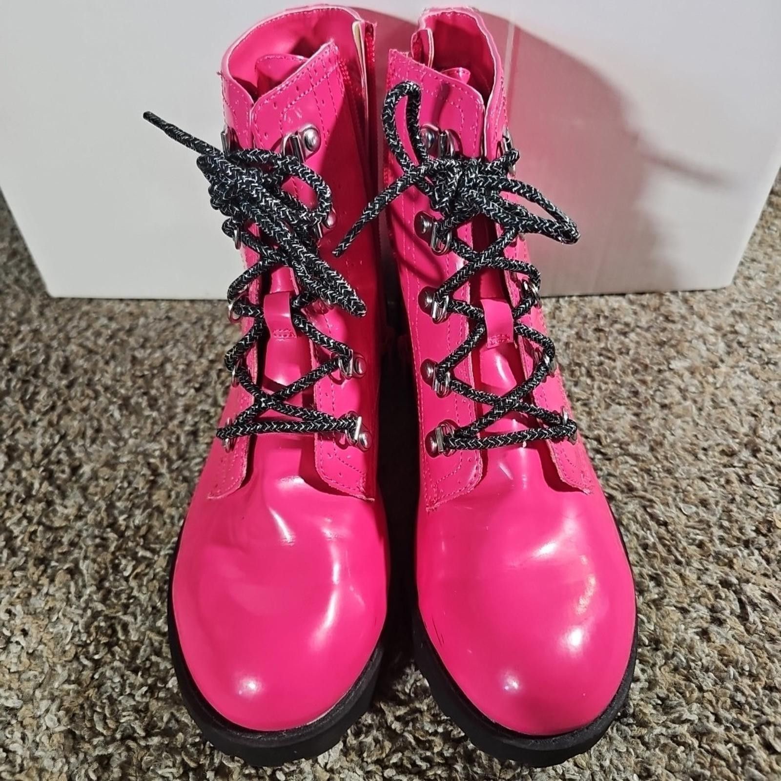 Other Wonder Nation Pink Zipper / Lace Up Combat Boot Style Sz 5 Size US 5 / IT 35 - 4 Thumbnail