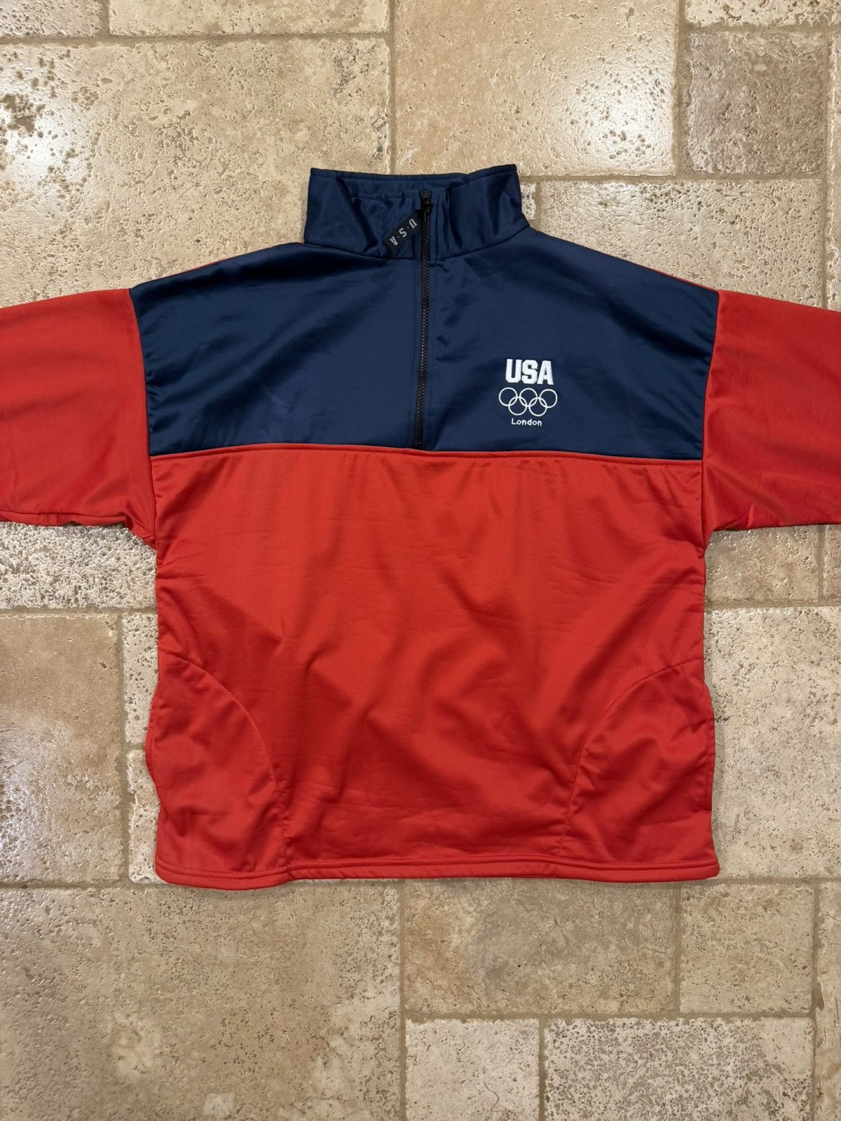 USA Olympics Vintage USA 2012 London Olympics Red Pullover Quarter Zip Size US XL / EU 56 / 4 - 4 Thumbnail