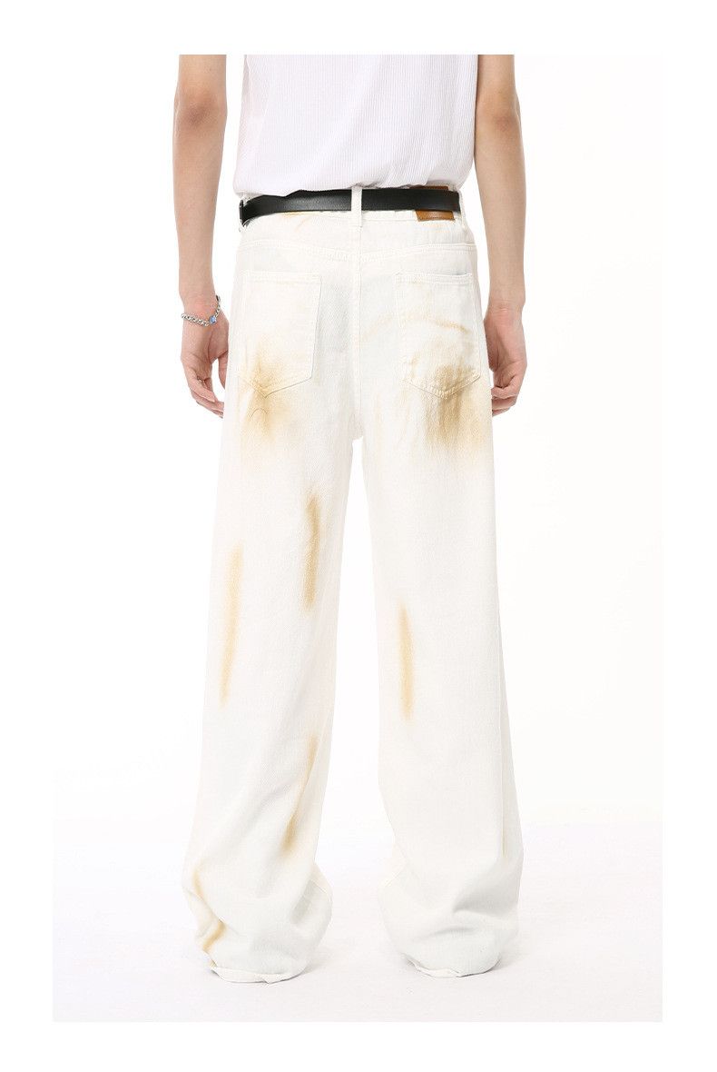 Japanese Brand American style color-blocked distressed washed loose jeans Size US 32 / EU 48 - 5 Thumbnail