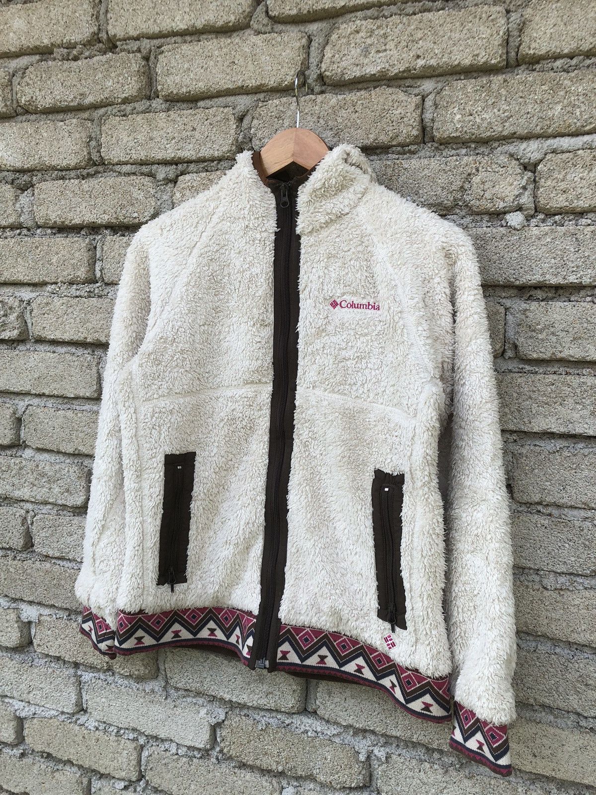 Patagonia Vintage 90s Columbia Native Fleece Fullzipper Hoodie Size M / US 6-8 / IT 42-44 - 4 Thumbnail