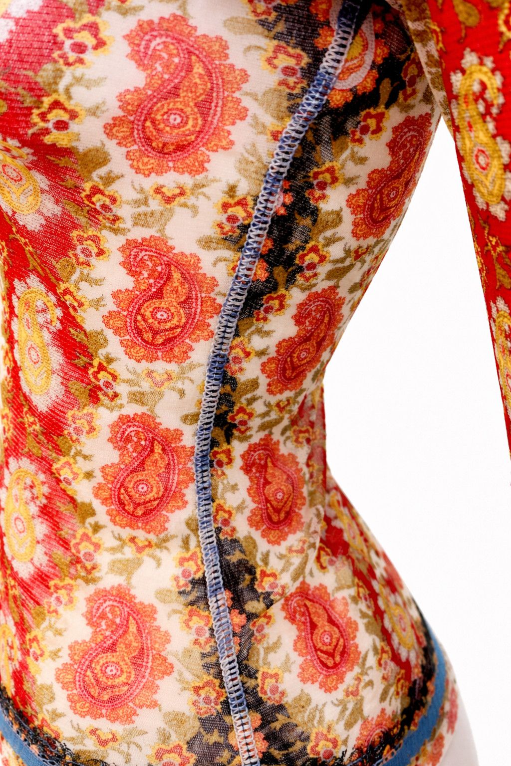 Jean Paul Gaultier Jean Paul Gaultier Mesh Top | Paisley Scarf Print | Sheer Size US S / EU 44-46 / 1 - 6 Thumbnail