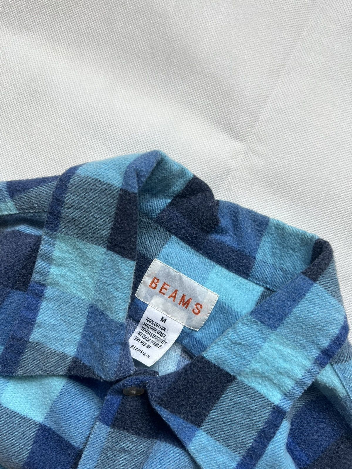 Beams Plus Beams Japanese Brand Blue Plaid Flannel Checkered Size US M / EU 48-50 / 2 - 4 Thumbnail