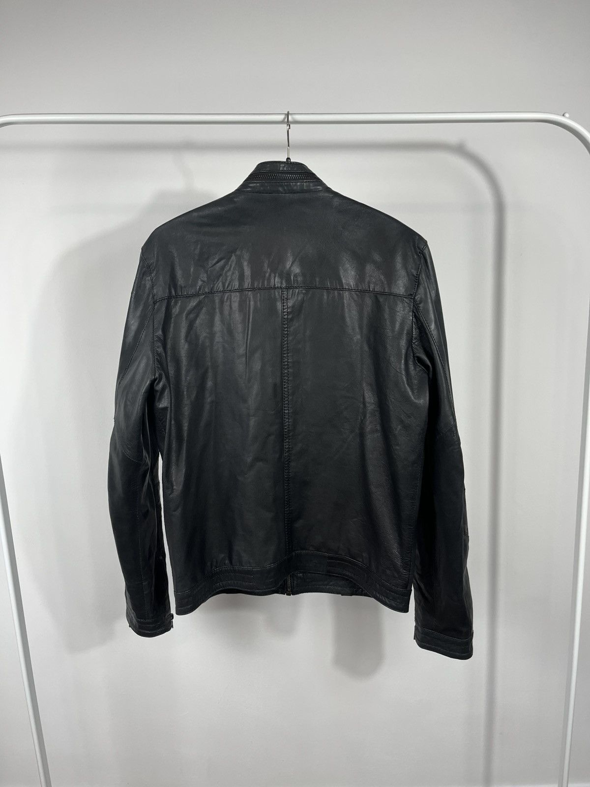 Jack & Jones Jack & Jones Black Goat Leather Biker Jacket Size S Size US S / EU 44-46 / 1 - 13 Thumbnail