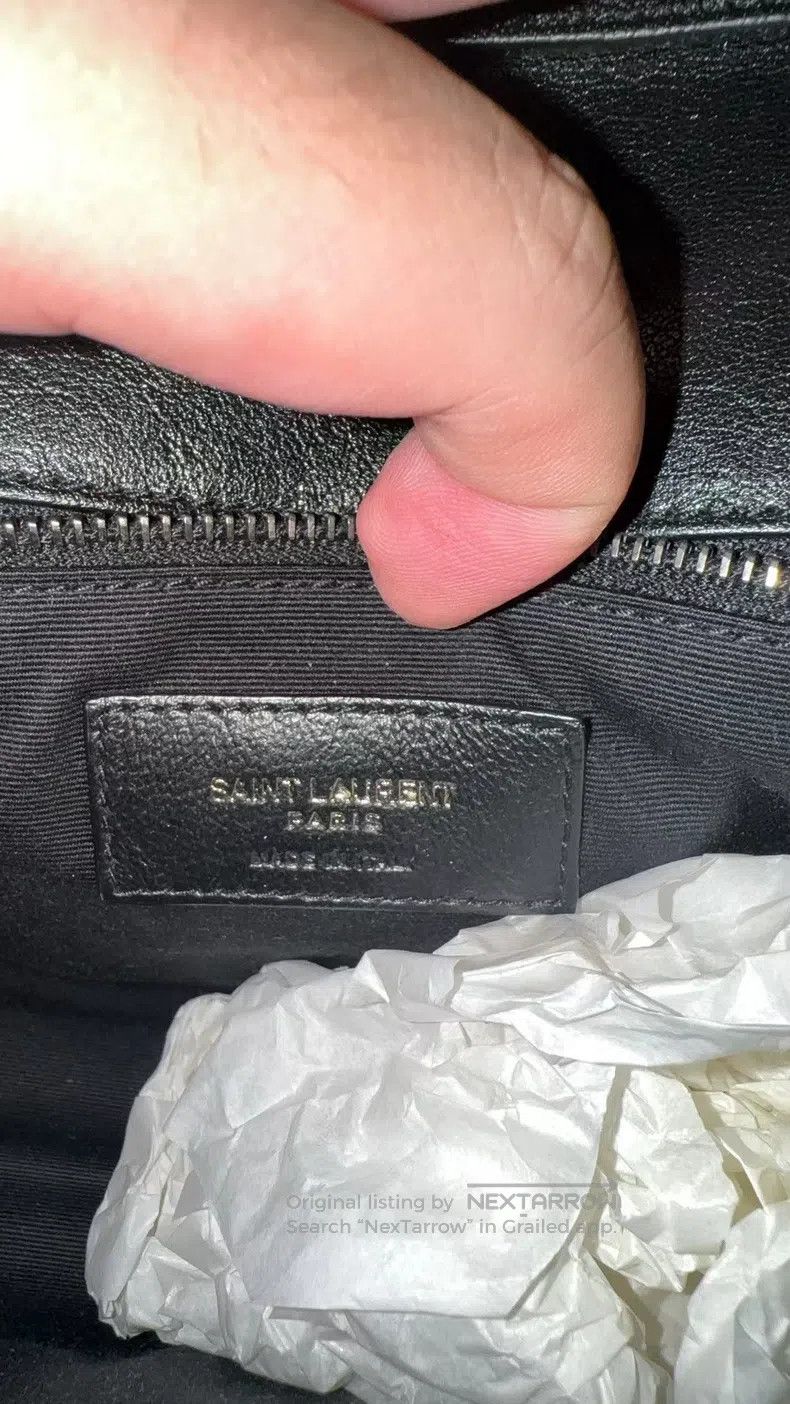 Saint Laurent Paris Saint Laurent Paris Silver Logo Diamond Quilted Lamb Leath Size ONE SIZE - 7 Thumbnail