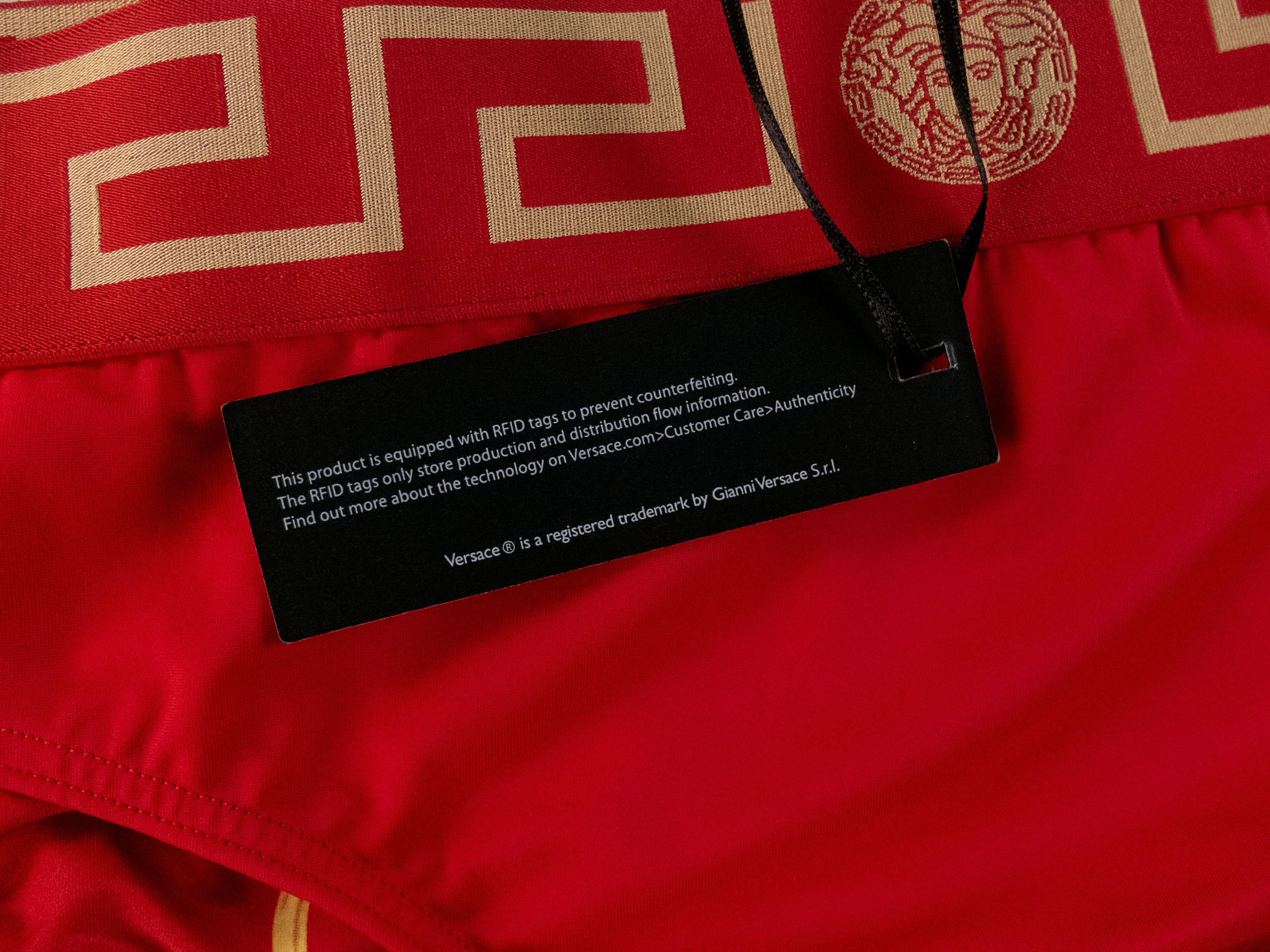 Versace VERSACE red swim briefs w barocco print inside 8 3XL Size US 40 / EU 56 - 4 Thumbnail