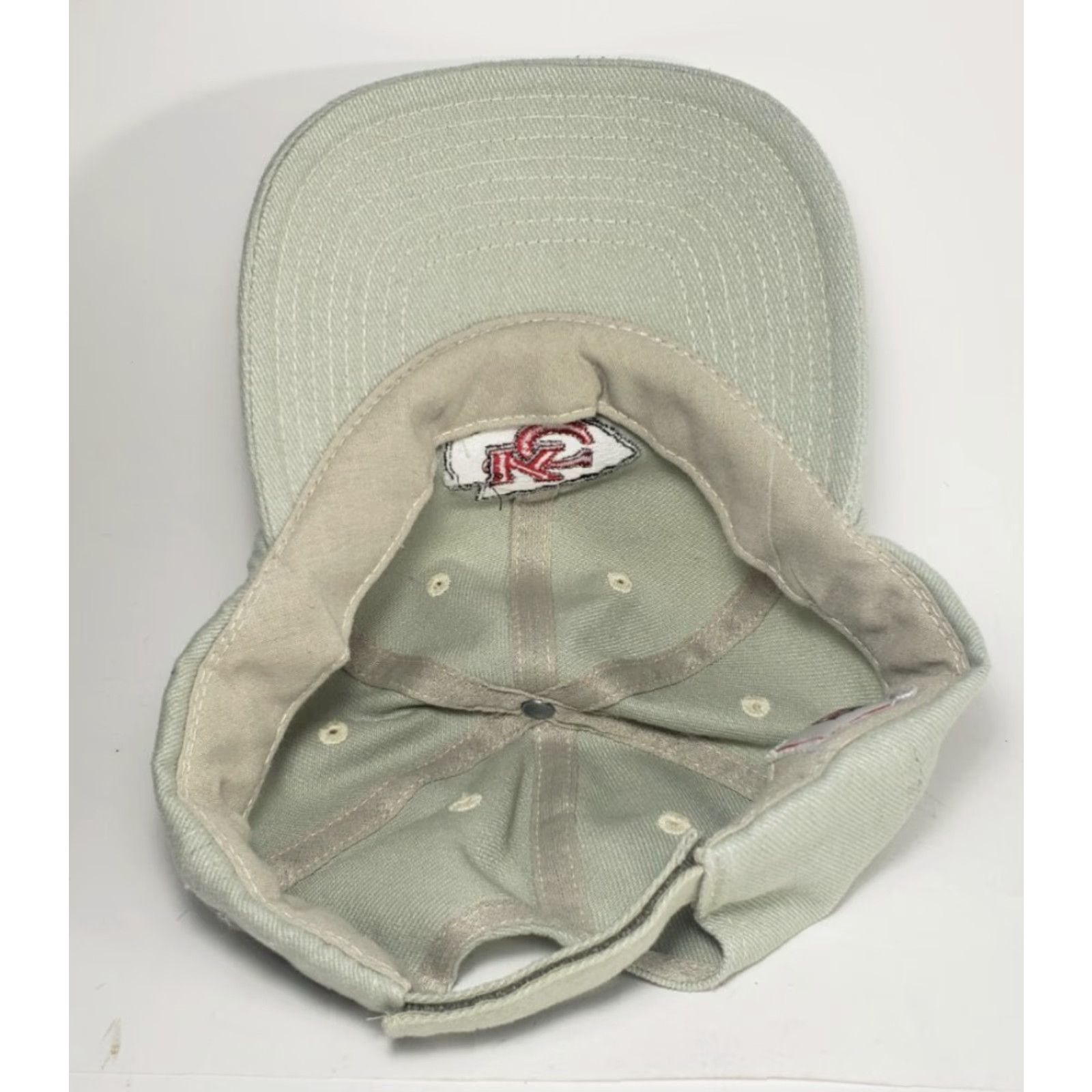 NFL VINTAGE NFL Kansas City KC Baseball Style Hat Cap With Strap Beige 90's Size ONE SIZE - 6 Thumbnail