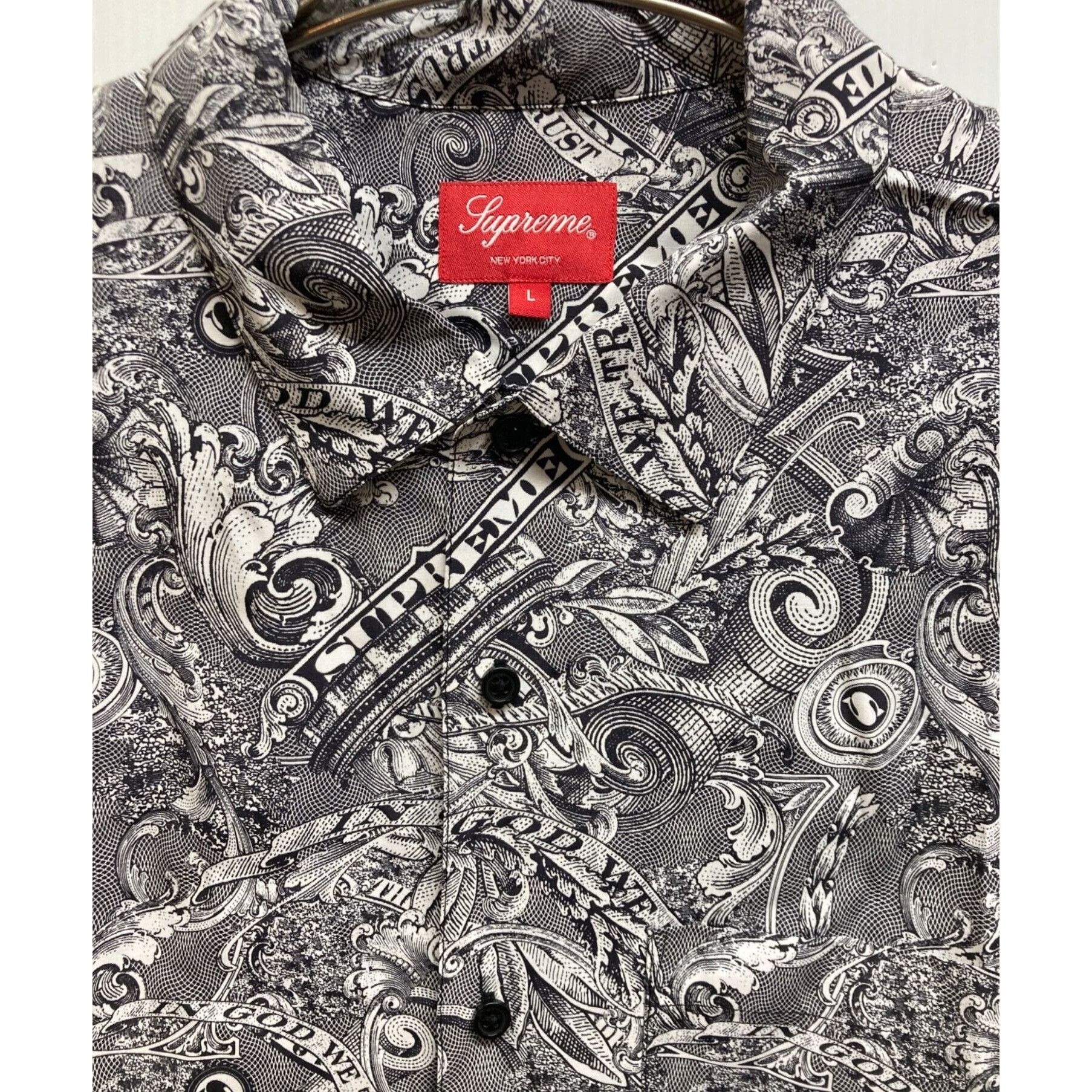 Supreme SUPREME Dollar Short Sleeve Shirt Rayon White Black Size L Size US L / EU 52-54 / 3 - 3 Thumbnail
