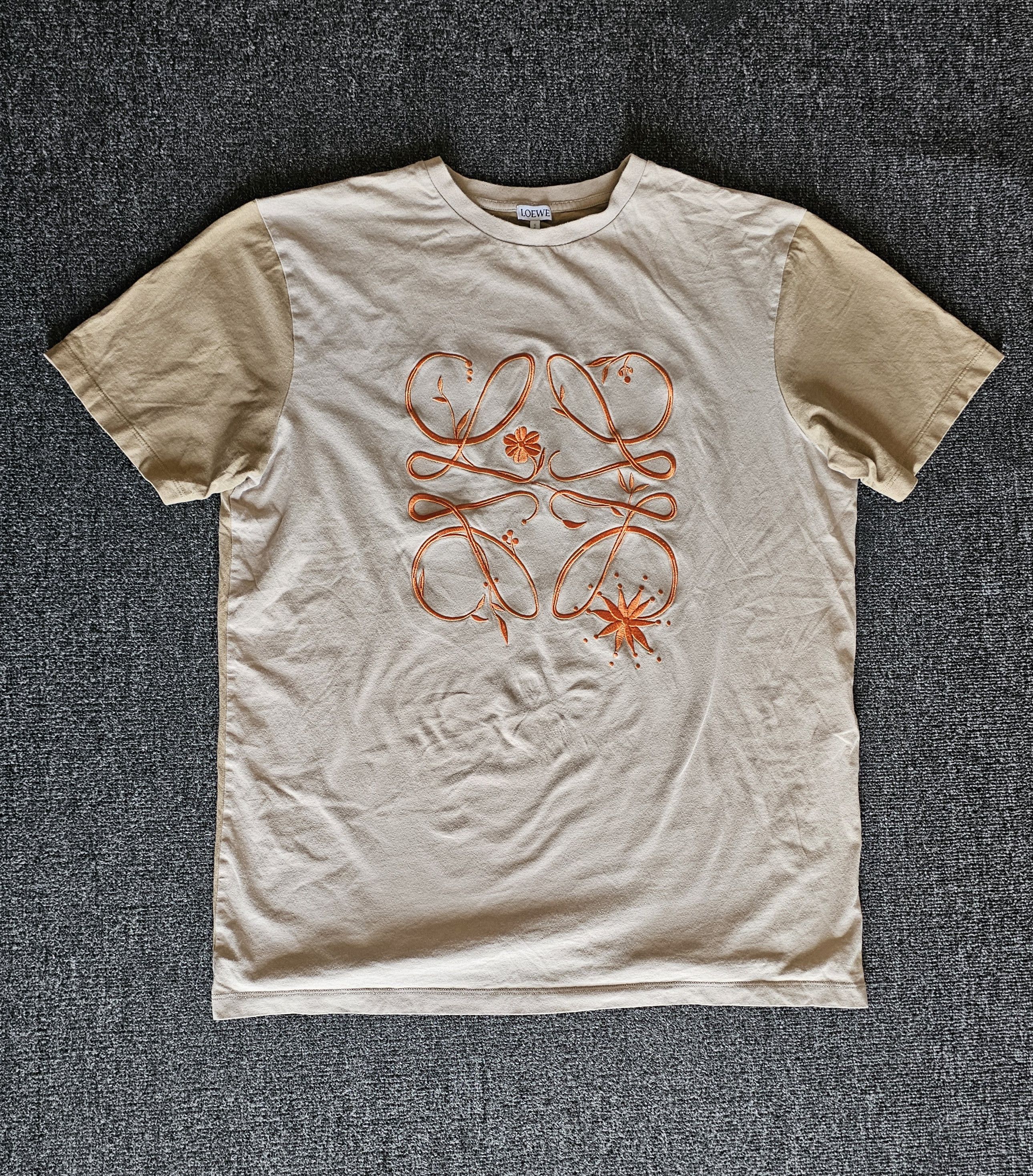 Loewe LOEWE Men's Embroidered Logo Oversize T-Shirt Size M Size US M / EU 48-50 / 2 - 1 Thumbnail