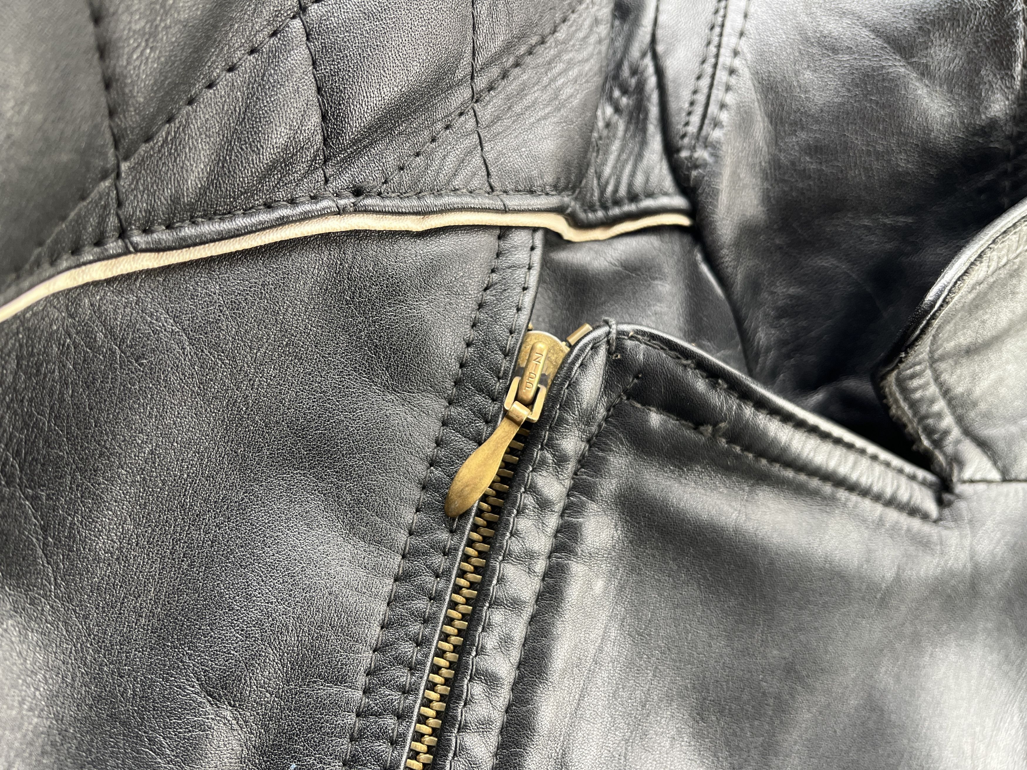 Vintage German Motorcycle Leather Jacket 1960's Size US L / EU 52-54 / 3 - 5 Thumbnail