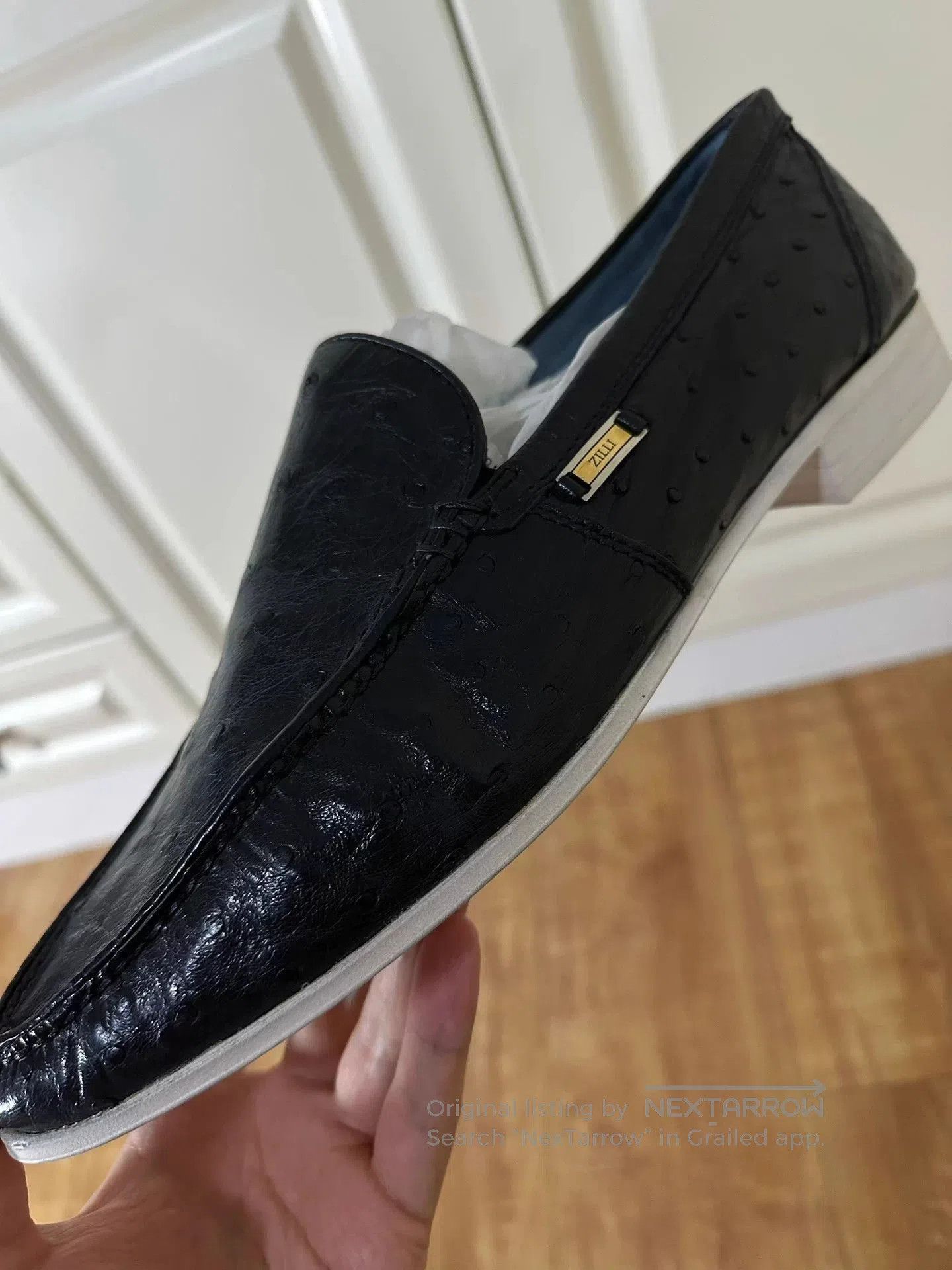 Zilli Black Textured Slip-On Shoes Size 10. Size US 10 / EU 43 - 2 Thumbnail