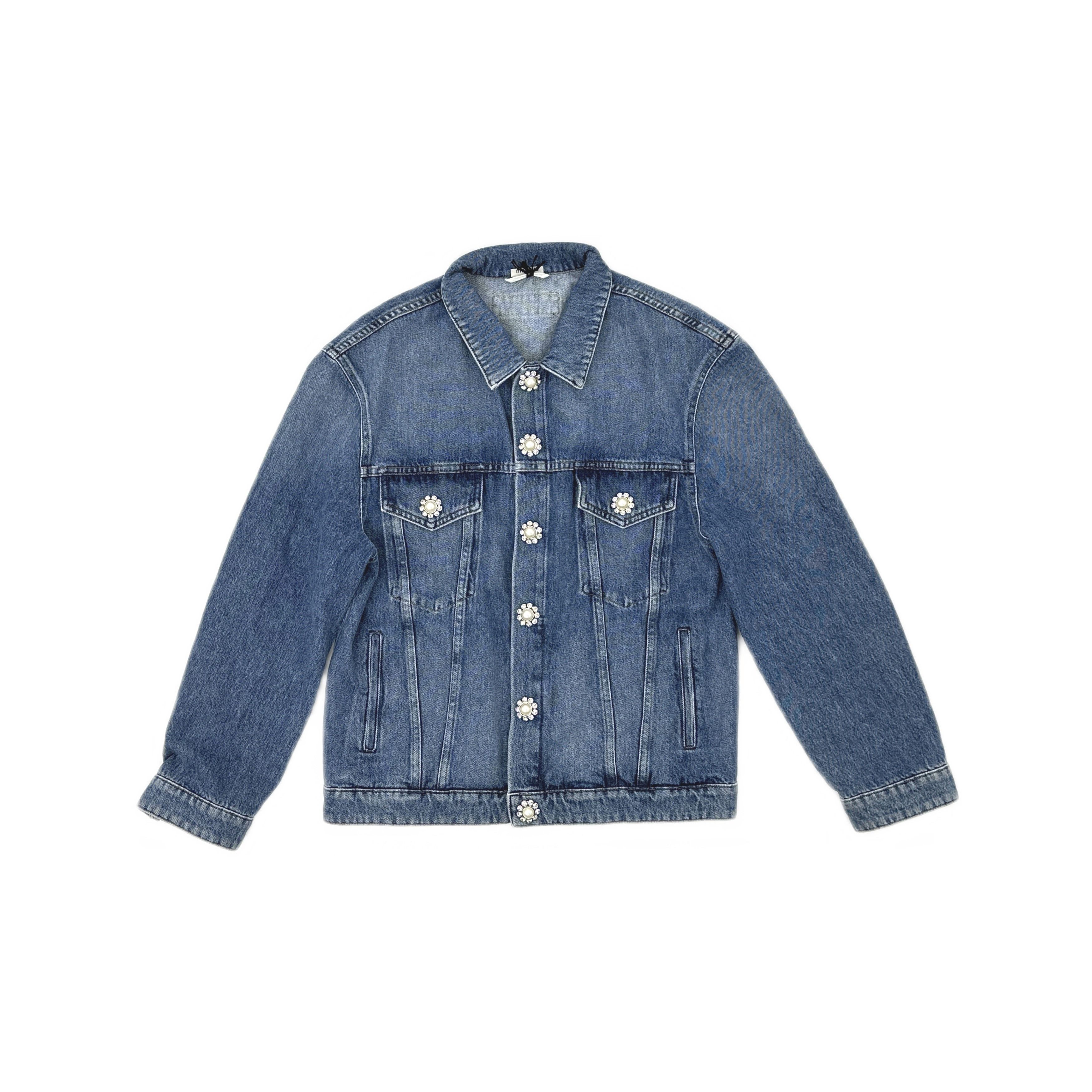 Miu Miu Miu Miu Crystal Button Denim Jacket Size 38 Size XS / US 0-2 / IT 36-38 - 1 Thumbnail