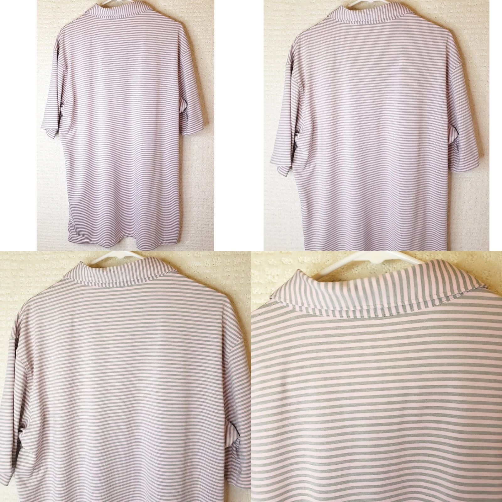 Peter Millar Peter Millar Summer Comfort Striped Golf Polo Shirt Mens Size L Pink Gray Golf Polo Shirt Mens Large Pink Gray Size US L / EU 52-54 / 3 - 8 Thumbnail