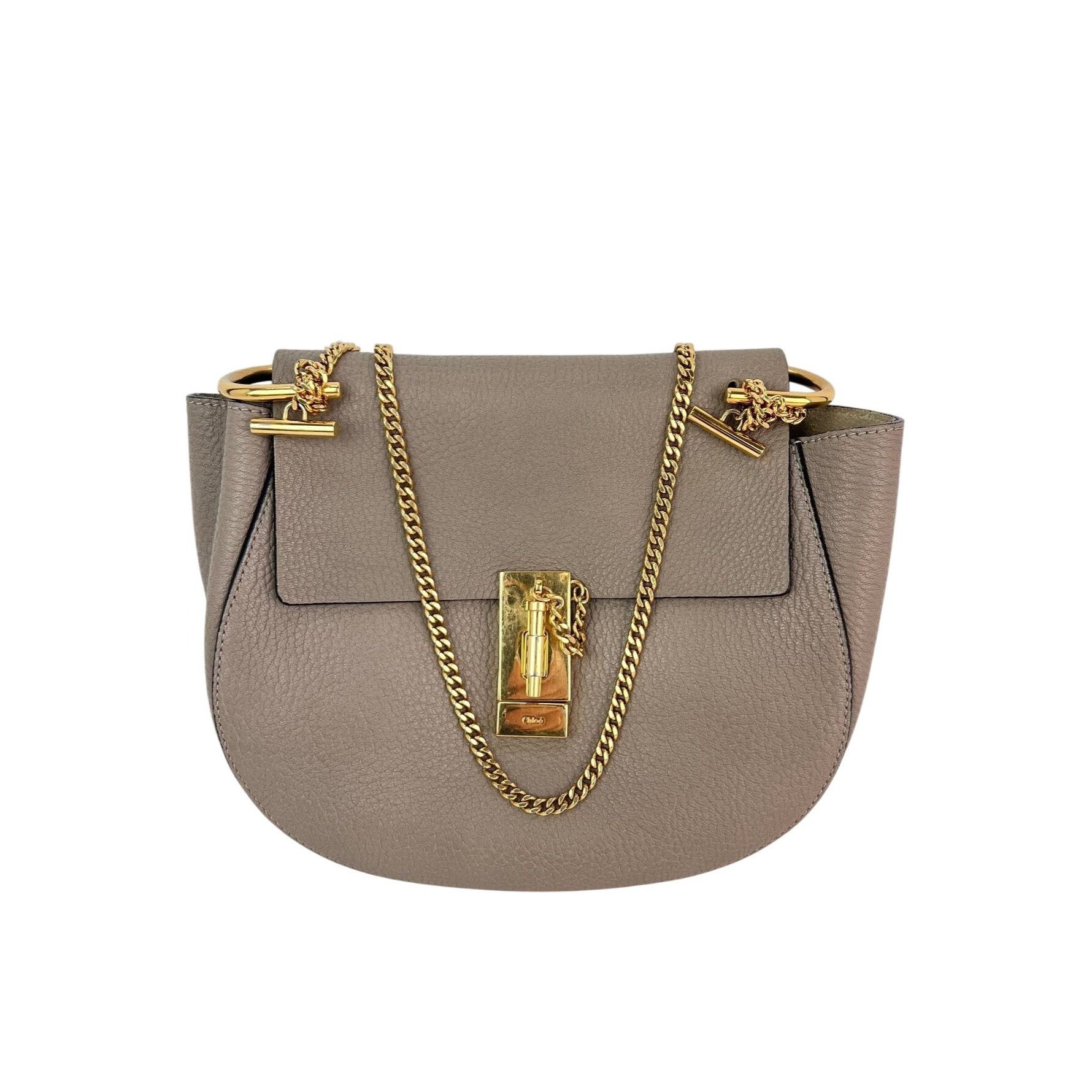 Chloe Chloe Small Drew Gray Grained Lambskin Leather Shoulder Cros Size ONE SIZE - 1 Thumbnail