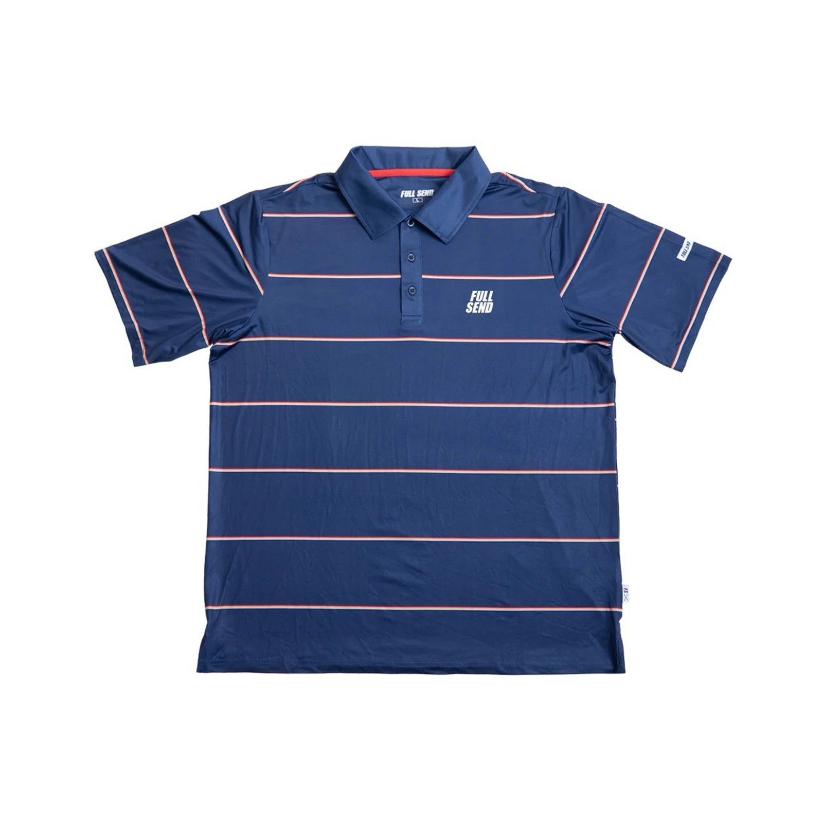 Full Send Golf Polo Small Navy/Red Stripes New w/ Tags