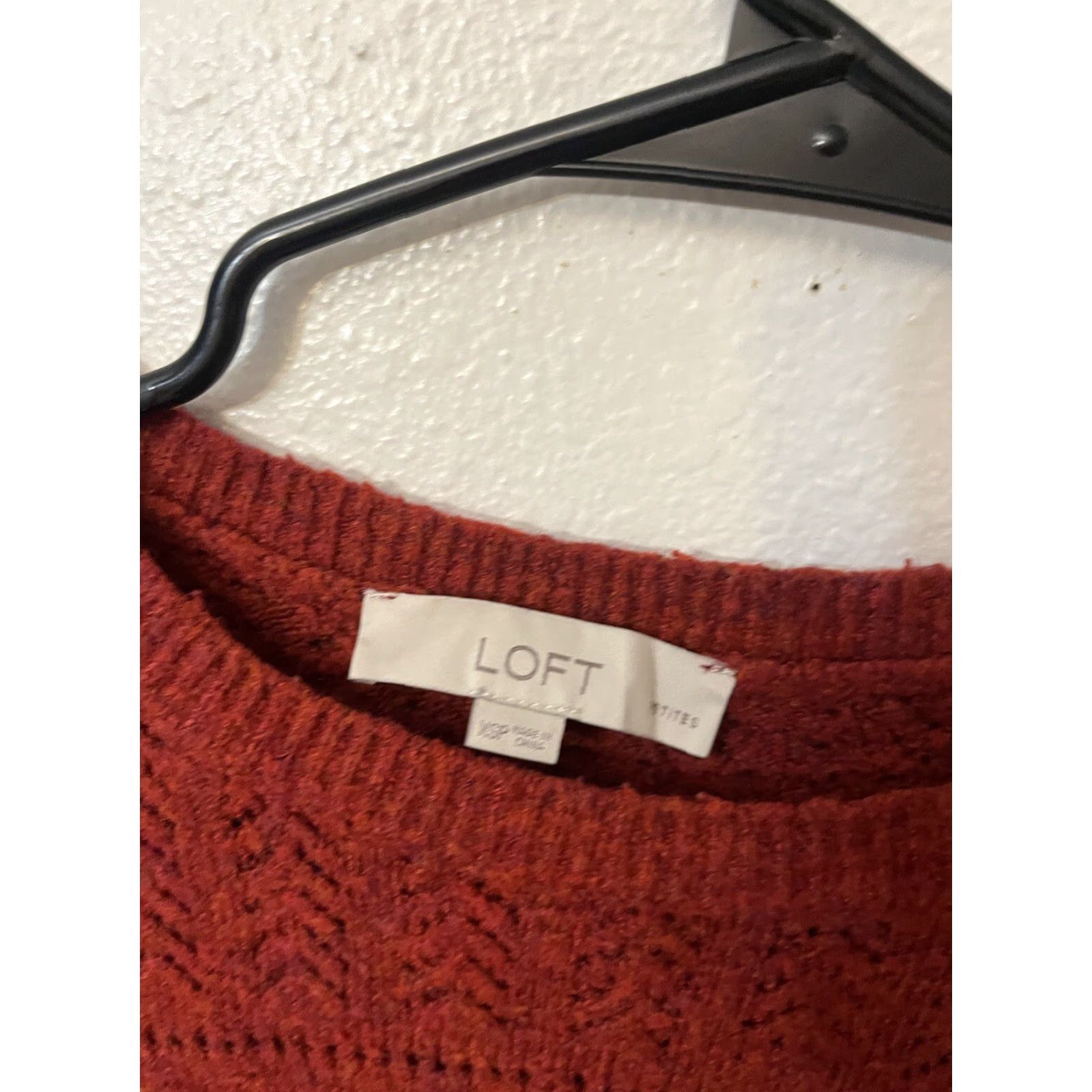 Loft VINTAGE LOFT Womens Sweater Pullover Long Sleeve Crew Neck Casual Fall Spring Winter Regular Fit Size PXS Red Knit Retro Modern Girls Size XS / US 0-2 / IT 36-38 - 2 Thumbnail