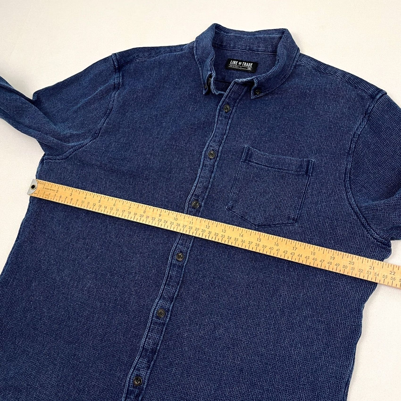 Vintage Line of Trade Frank Shirt Mens L Blue Waffle Knit Rugged Button Up Casual Preppy Shirt Size US L / EU 52-54 / 3 - 4 Thumbnail