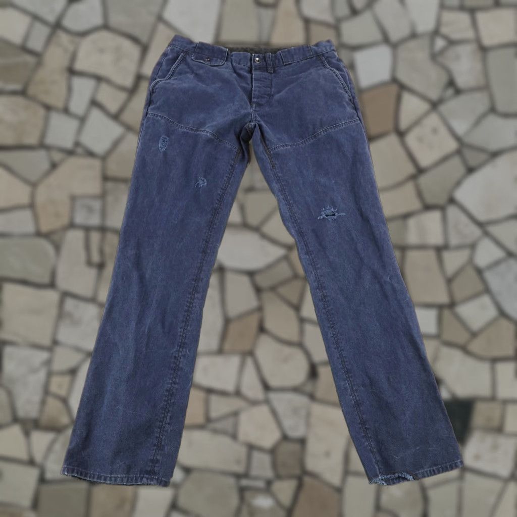 Polo Ralph Lauren VINTAGE Polo Ralph Lauren Pants Mens 34x32 Navy Blue Canvas Chino Button Fly Size US S / EU 44-46 / 1 - 1 Thumbnail