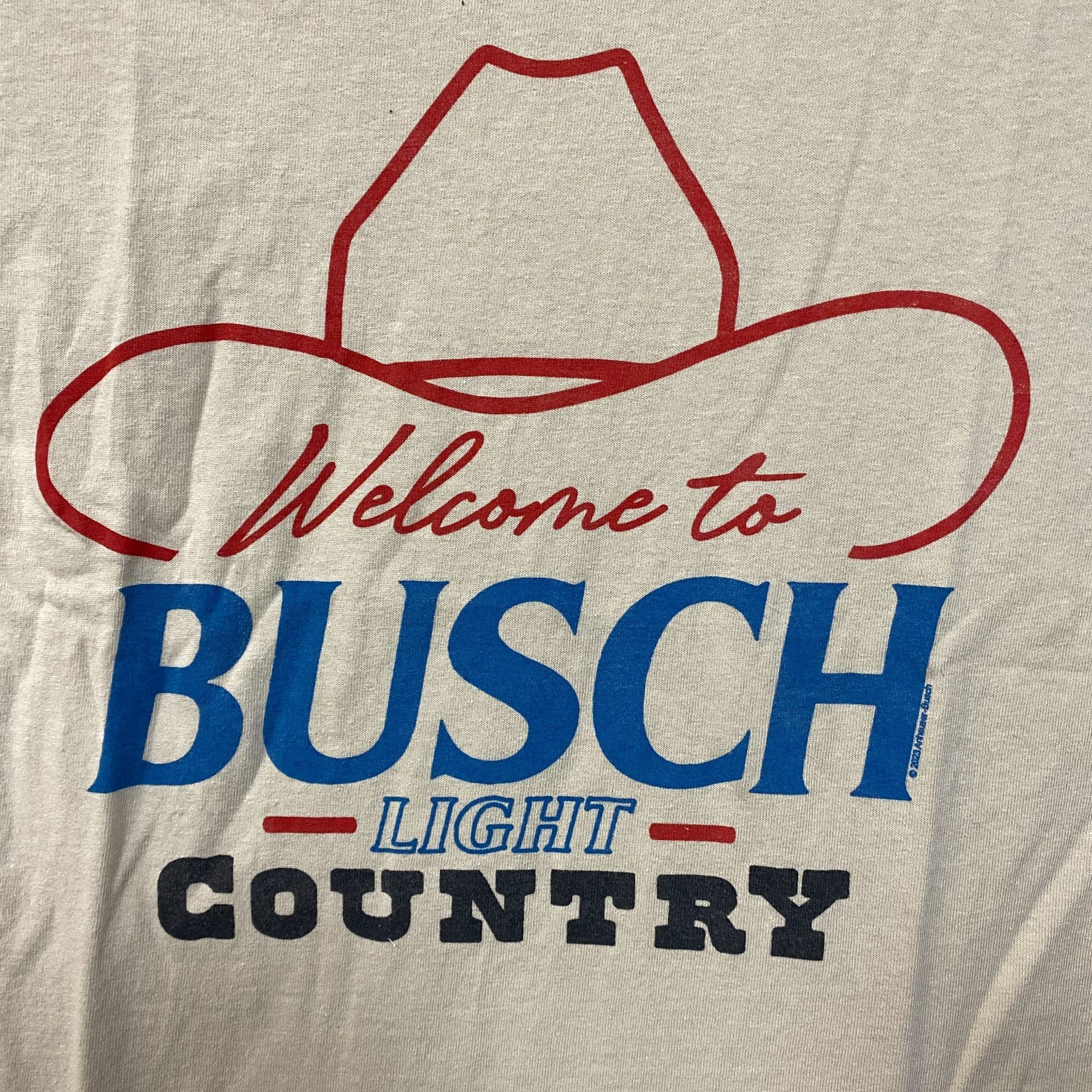 Junk Food Welcome to Busch Light Country Cowboy Hat Beige T-Shirt XS Size US XS / EU 42 / 0 - 2 Thumbnail