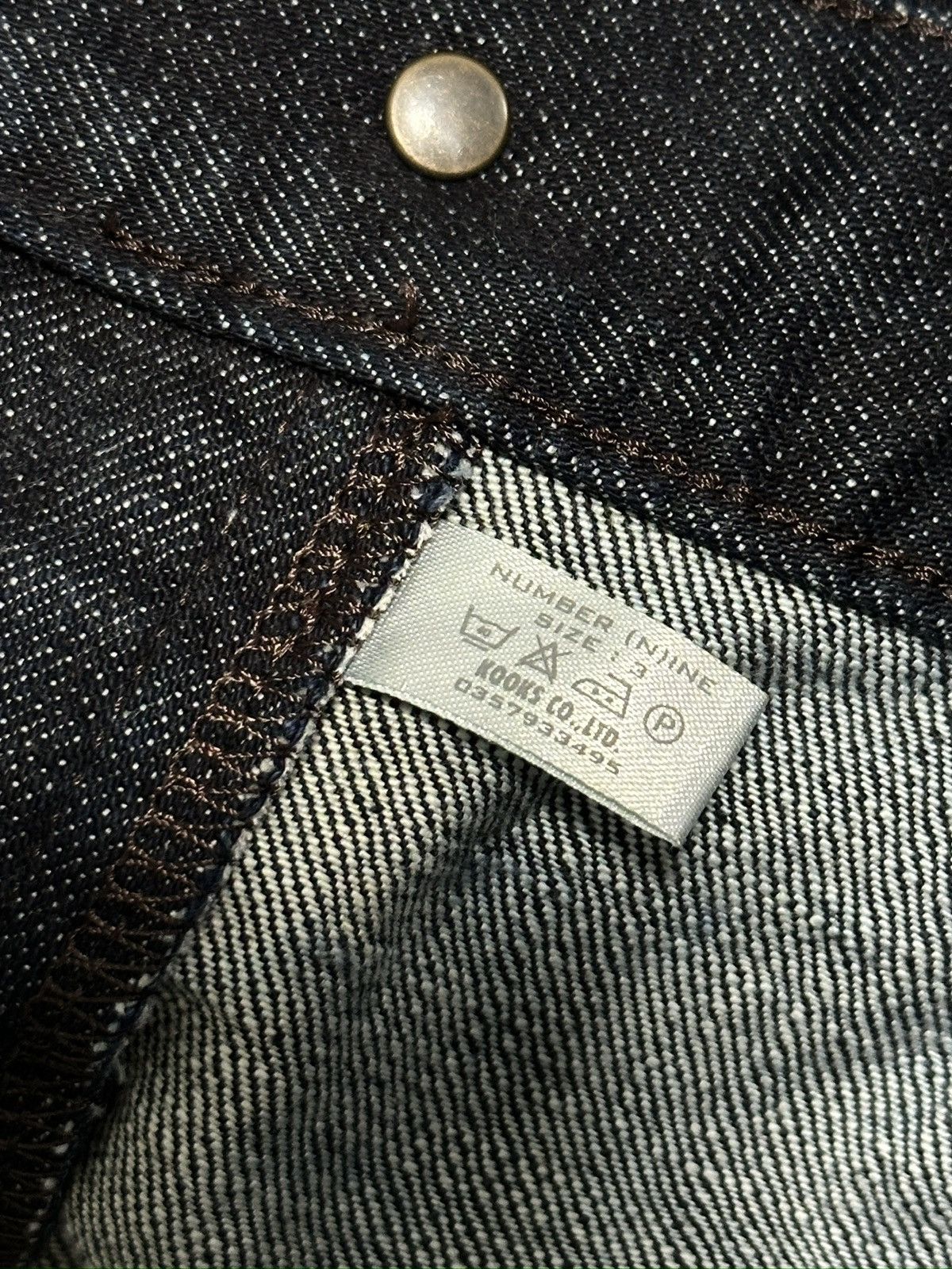 Number (N)ine Deadstock NUMBER(N)INE2002AW NOWHEREMAN George-era raw denim Size US 44 / EU 60 - 5 Thumbnail