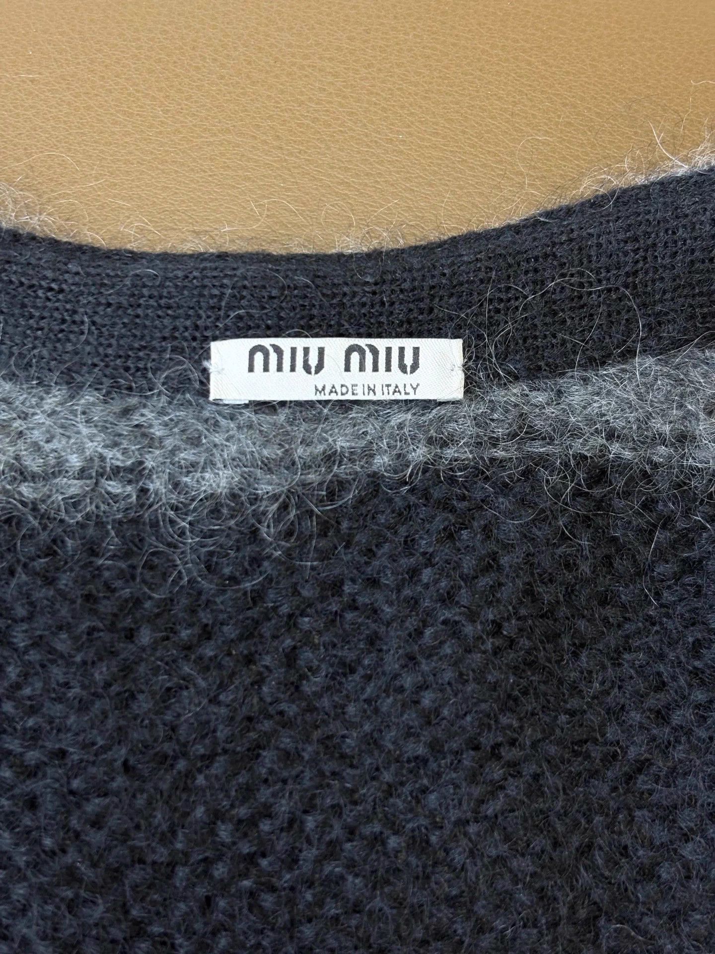 Miu Miu MIU MIU Soft Mohair Cardigan Black Gray Stripe IT38 Mint Size XS / US 0-2 / IT 36-38 - 6 Thumbnail