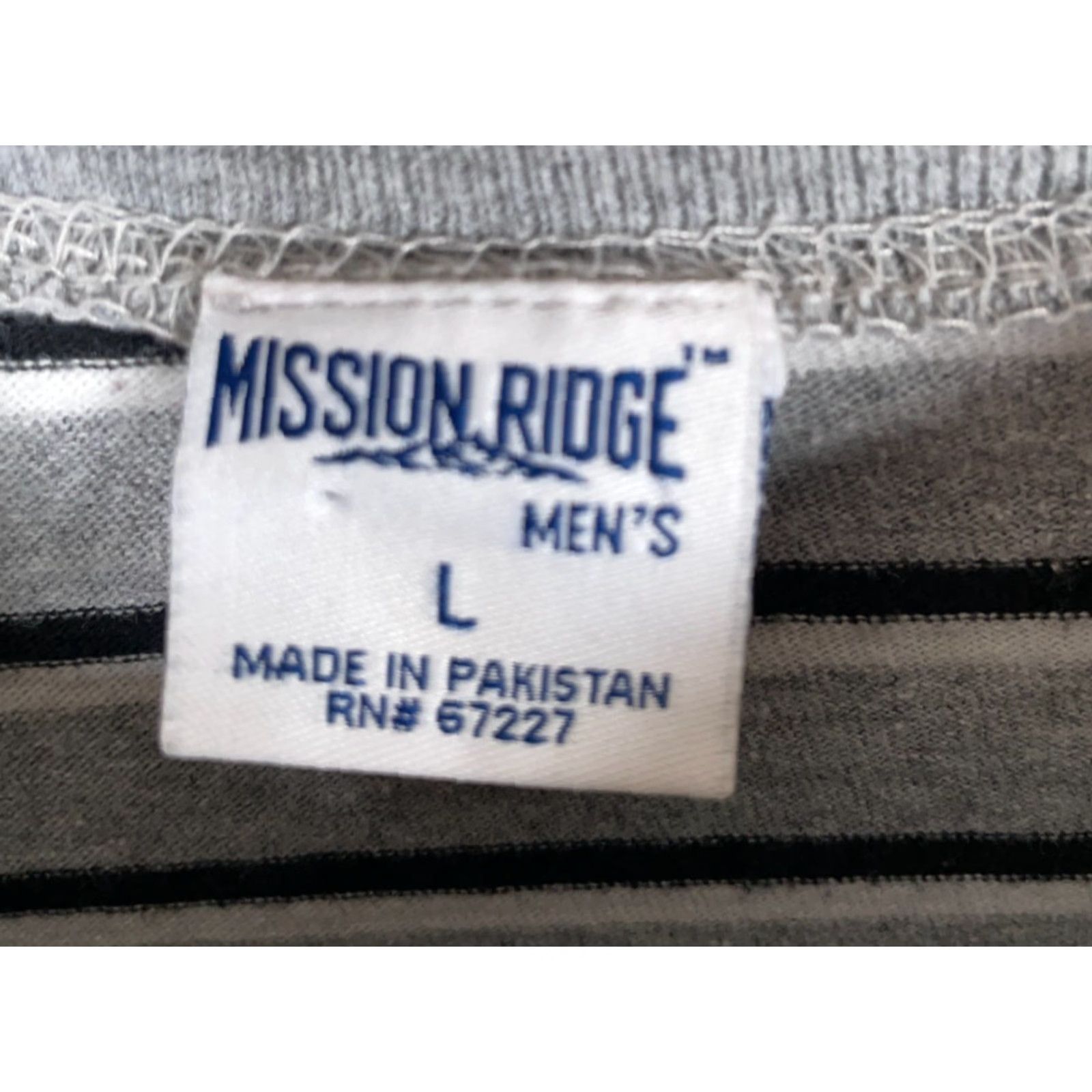 Vintage Y2K Striped T-Shirt Adult Medium Gray Black Skater Mission Ridge Size US M / EU 48-50 / 2 - 3 Thumbnail