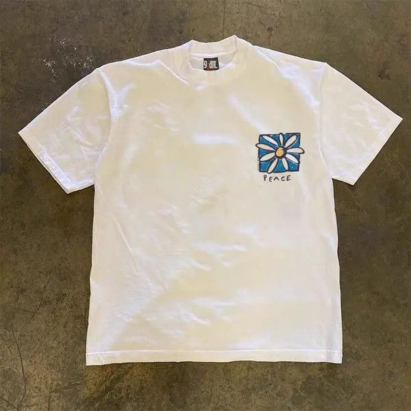 Japanese Brand Hayama x Kino Sunflower print white vintage cotton t-shirt Size US L / EU 52-54 / 3 - 4 Thumbnail