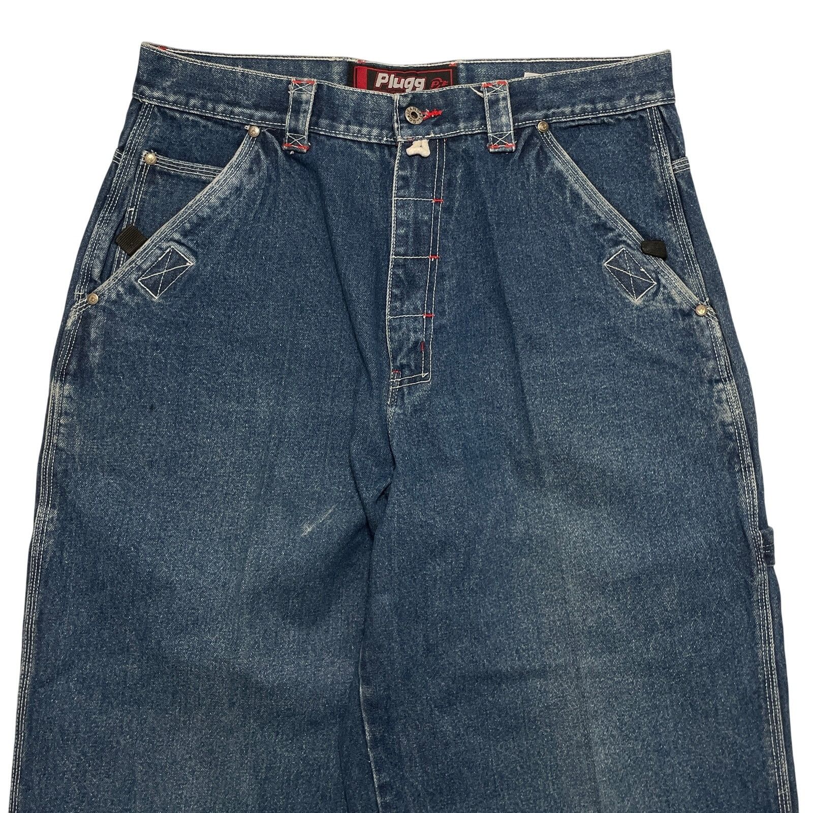 Vintage Deadstock VTG Y2K 90's Plugg Jeans Carpenter Wide Leg 36x29 Size US 36 / EU 52 - 4 Thumbnail