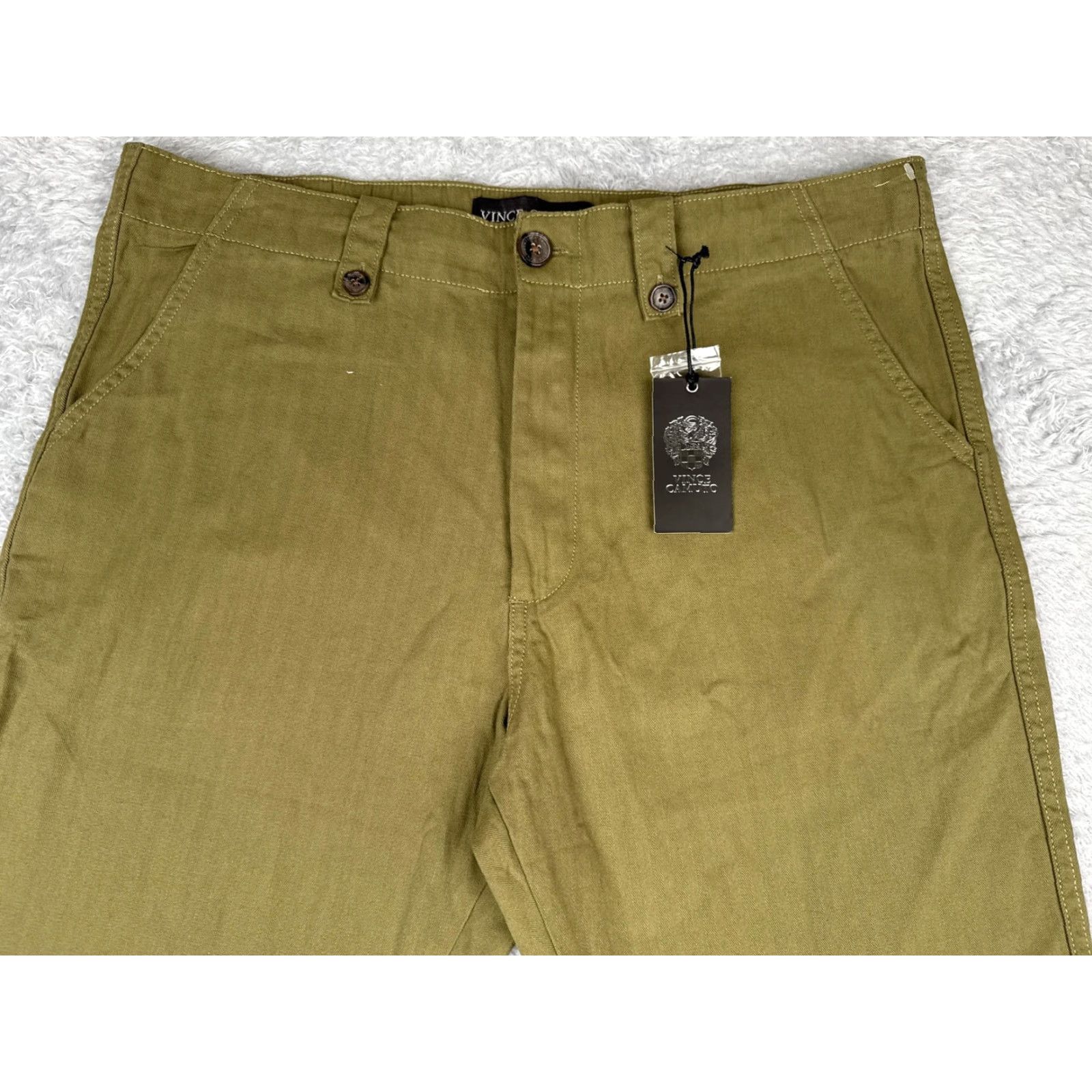 Vince Camuto Vince Camuto Pants Mens 36x30 Green Chino Flat Front Straight Leg Regular Waist 36 City Preppy Mens Size US 36 / EU 52 - 4 Thumbnail