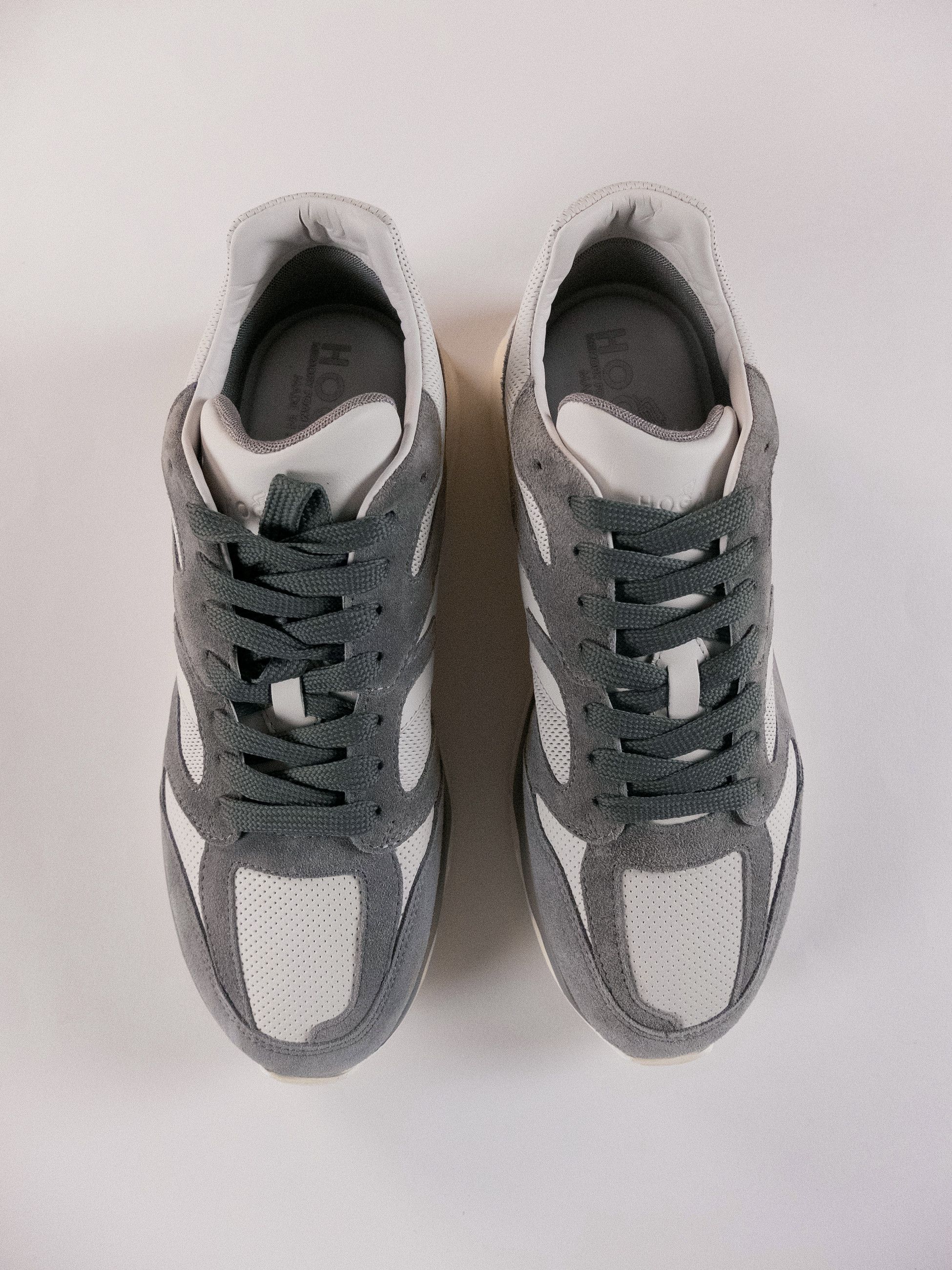 Hogan HOGAN gray & white panelled suede leather sneakers 9 / 42 Size US 9 / EU 42 - 4 Thumbnail