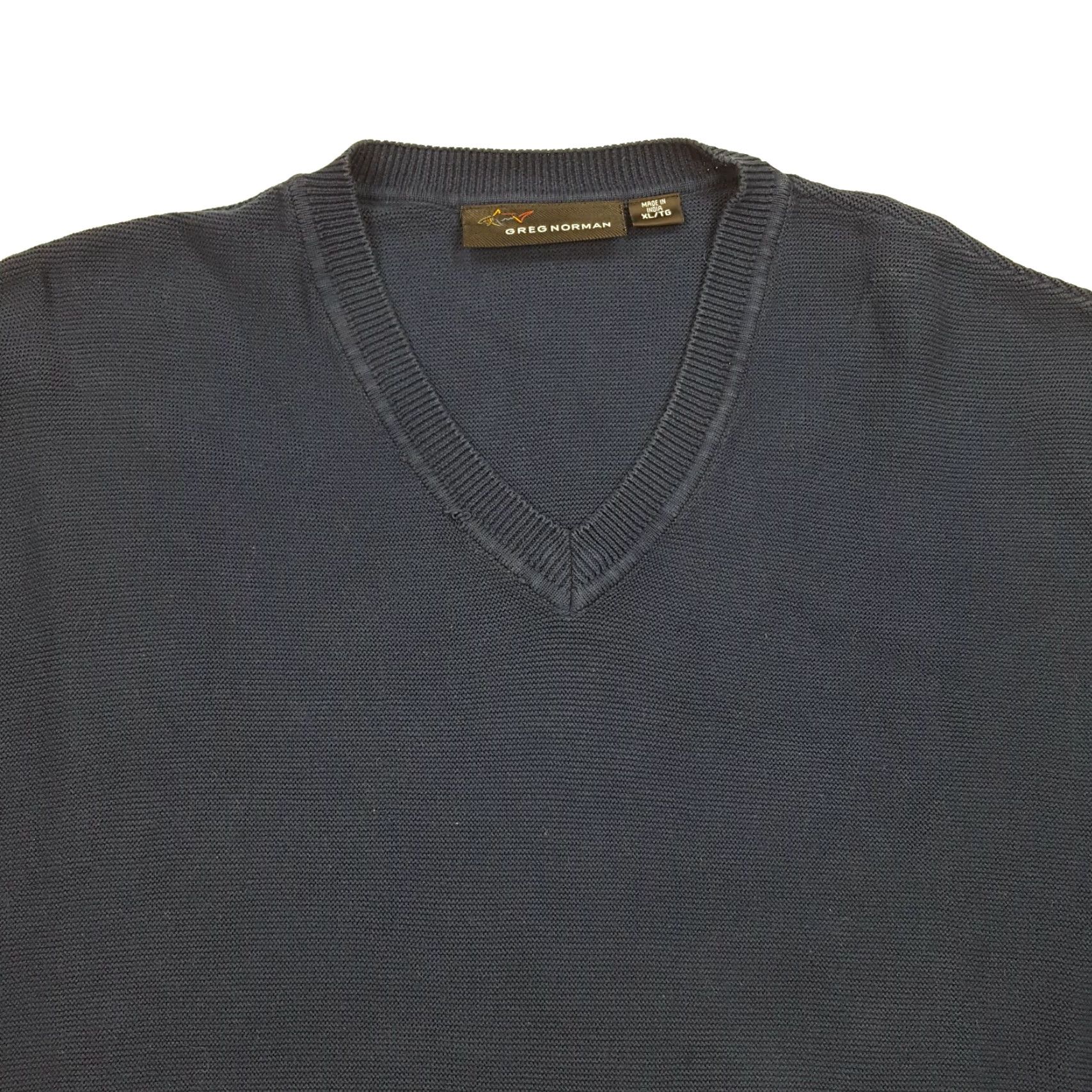 Logo 7 VINTAGE Greg Norman Shark Men's XL Knit Pullover V-Neck Golf Sweater Size US XL / EU 56 / 4 - 2 Thumbnail