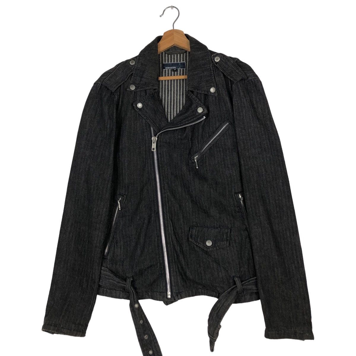 Japanese Brand Biker Jacket Bondage Double Breast Suggestion Japan Striped Size US M / EU 48-50 / 2 - 1 Thumbnail