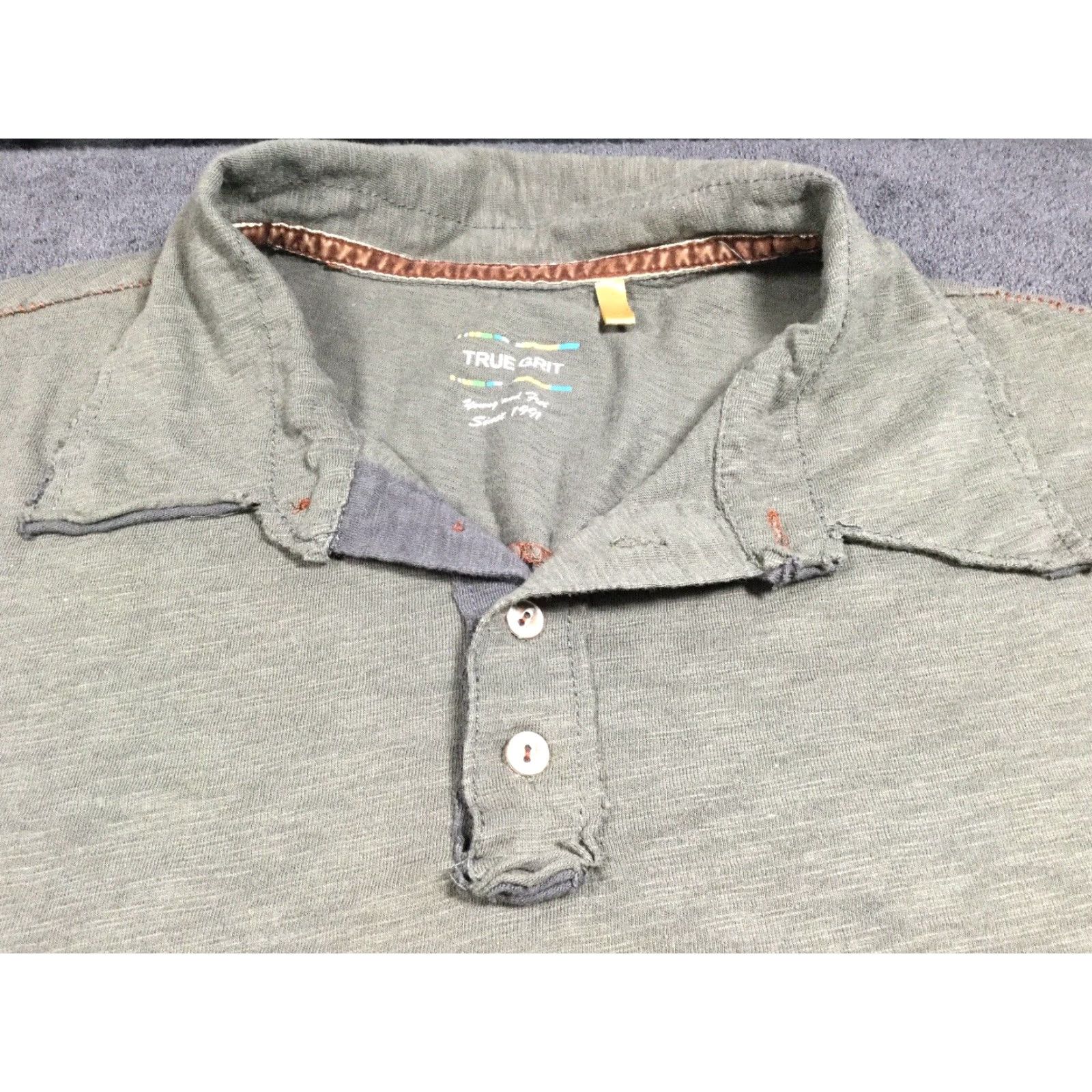 Vintage True Grit Polo Shirt Men Medium Short Sleeve Gray-Green Mix Casual Vintage Size US M / EU 48-50 / 2 - 3 Thumbnail