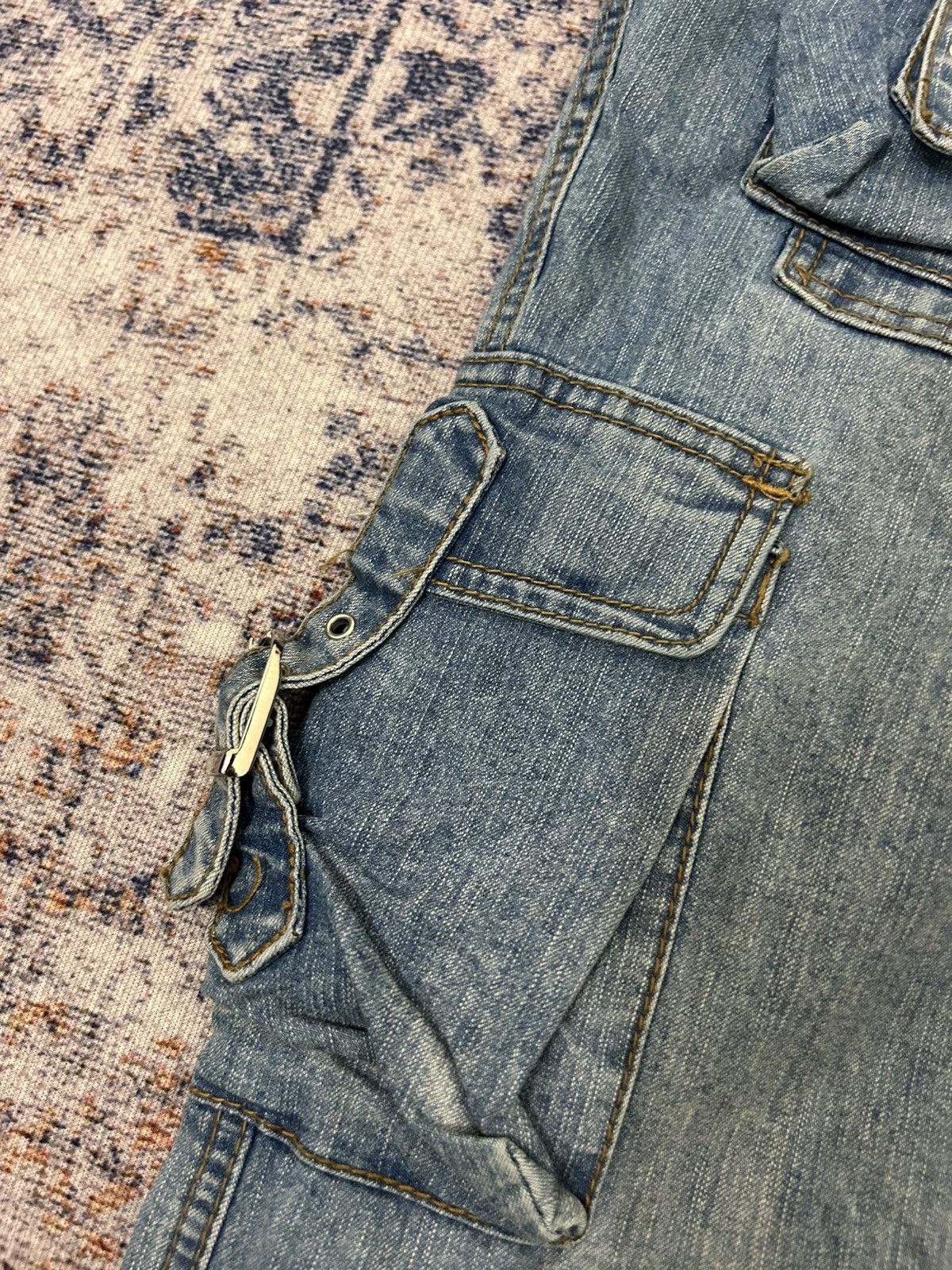 Japanese Brand Diva Cargo Multipocket Flare Jeans Size US 29 - 8 Thumbnail
