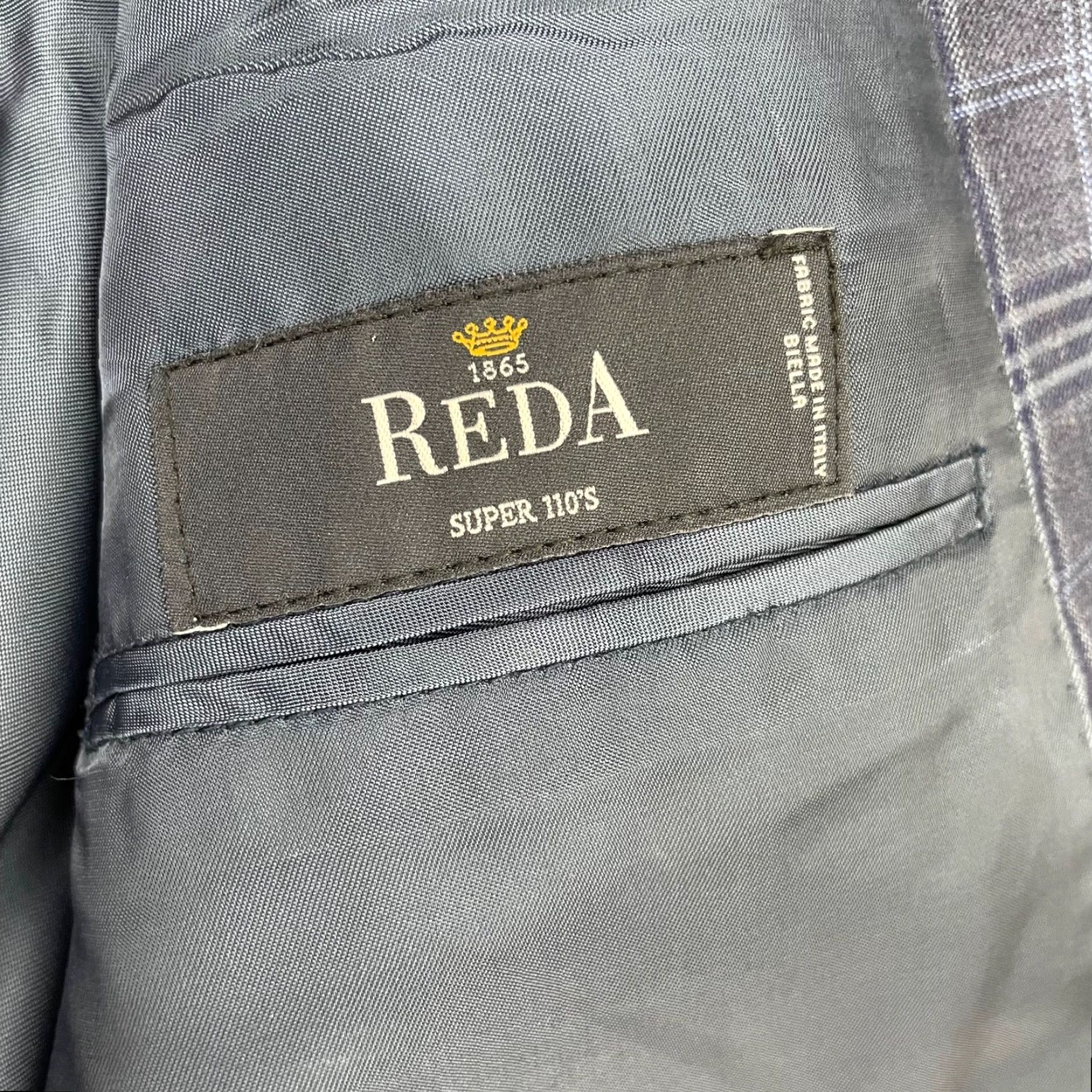 BREDA Bespoke Pete Fashions Blazer Jacket Navy Blue Plaid 42 Regular 100% Wool 2-Button Notch Lapel Mens Blazer Jacket Front Button Style: Two-Button Size 42R - 6 Thumbnail