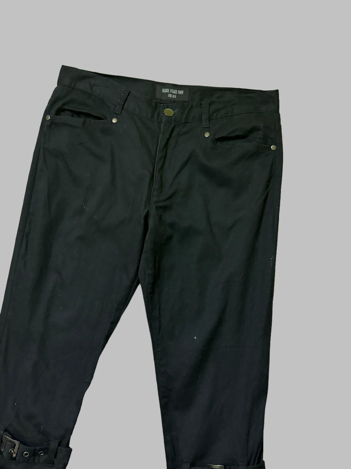 Japanese Brand × Vintage Black Peace Now Bondage Punk Rock Style Pant Size US 28 / EU 44 - 5 Thumbnail