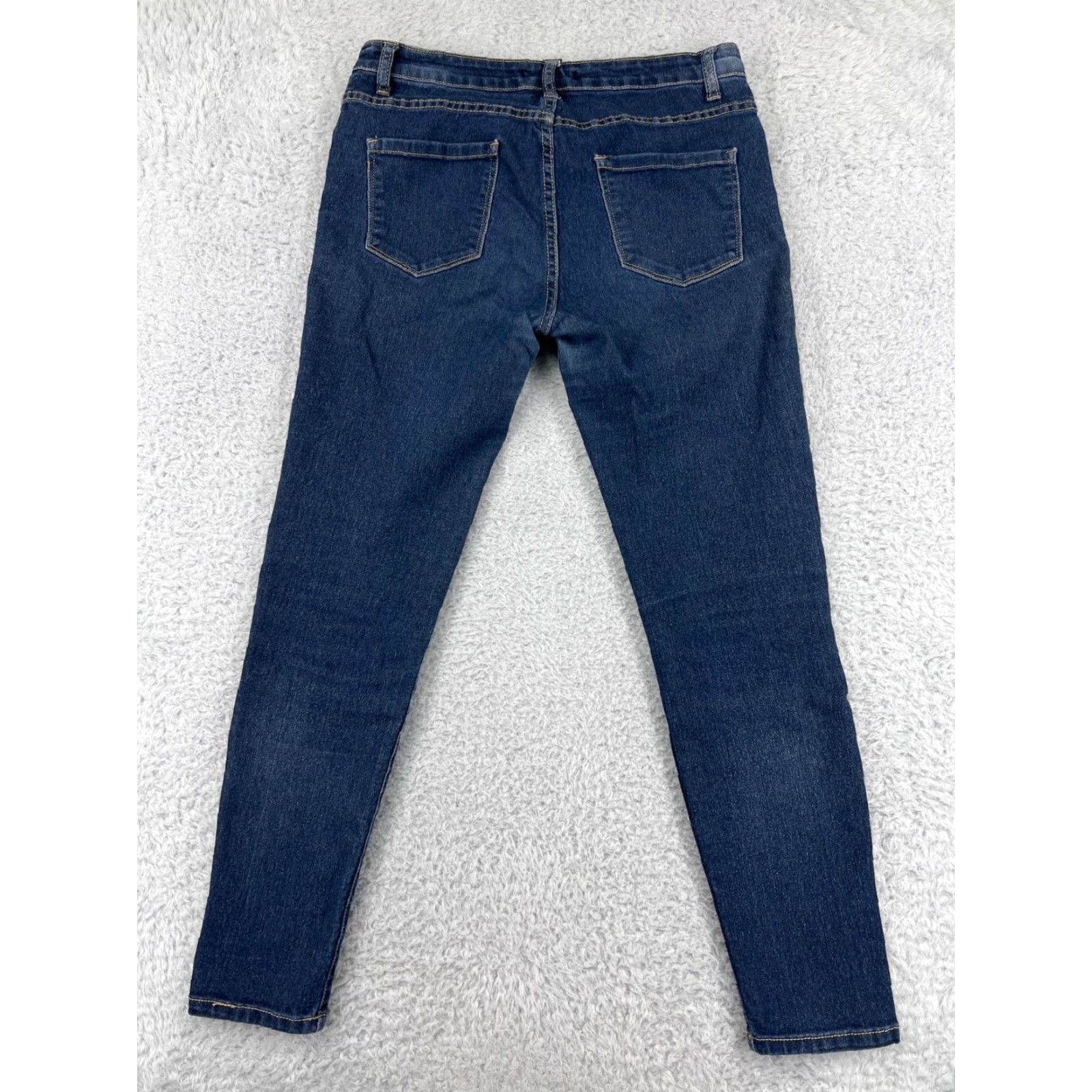 Forever 21 FOREVER 21 Denim Jeans - Blue Dark Wash - Women’s Skinny Fit 30 Inseam 27" Zip Fly 5-Pocket Cotton Blend Size 30" / US 8 / IT 44 - 2 Thumbnail