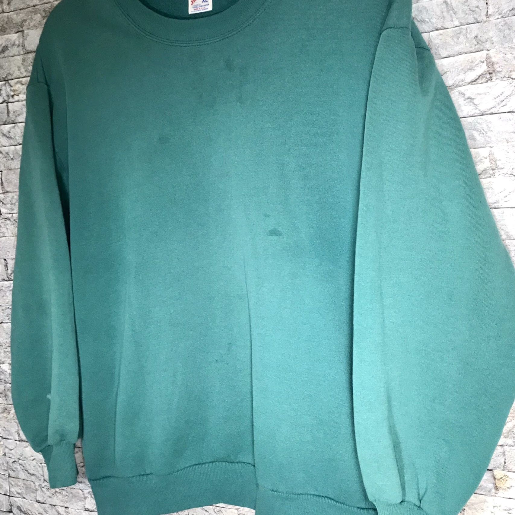 Jerzees VINTAGE Jerzees Sweatshirt Crew Neck XL Men Green 90s USA Made Blank Size US XL / EU 56 / 4 - 3 Thumbnail