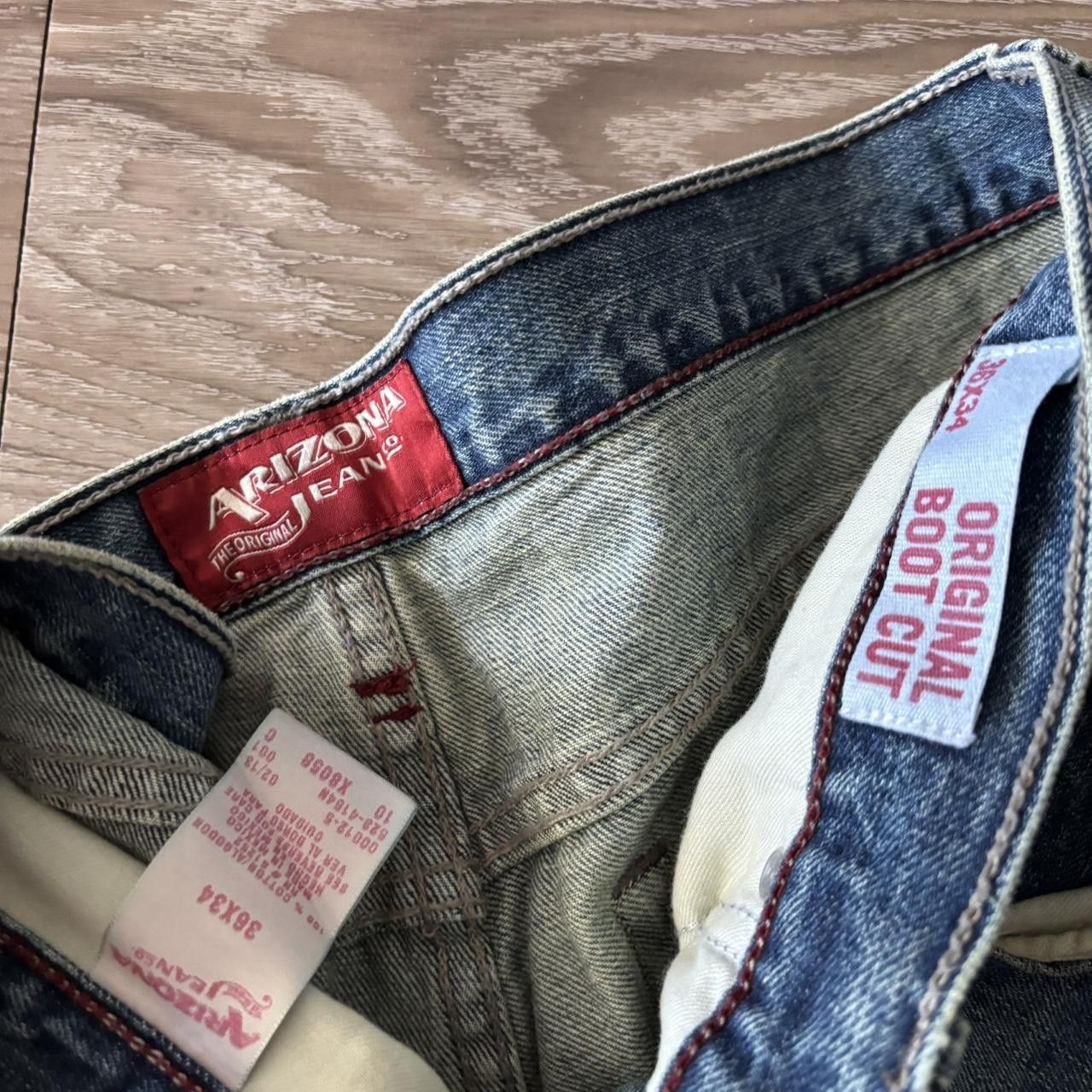 Japanese Brand Crazy Vintage Y2K/2000s Grunge Dark Wash Bootcut Denim Jeans! 36x34 Size US 36 / EU 52 - 7 Thumbnail