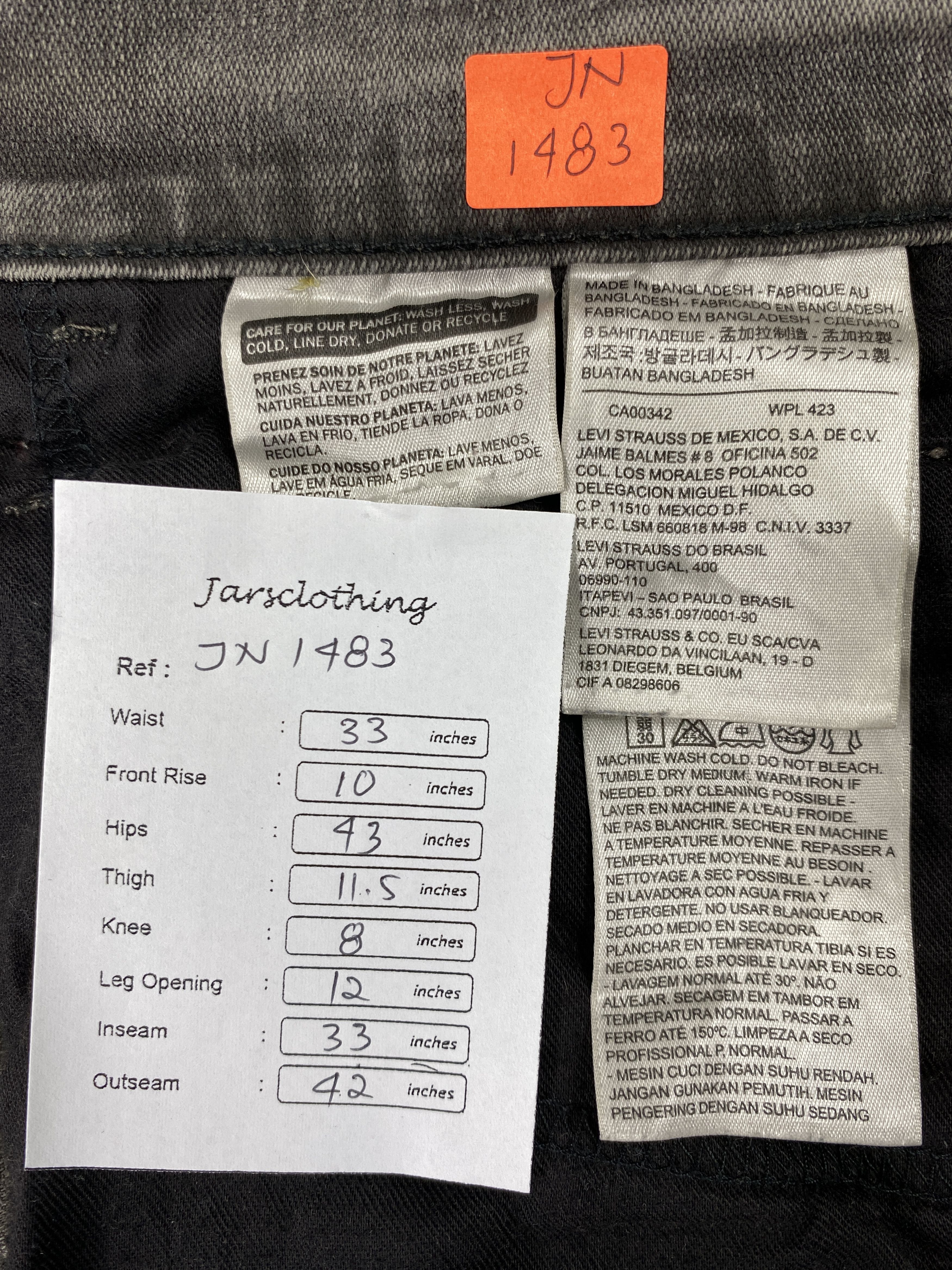 Levi's Distressed Black Levi's Jeans 33x33 Denim -JN1483 Size US 33 - 8 Thumbnail