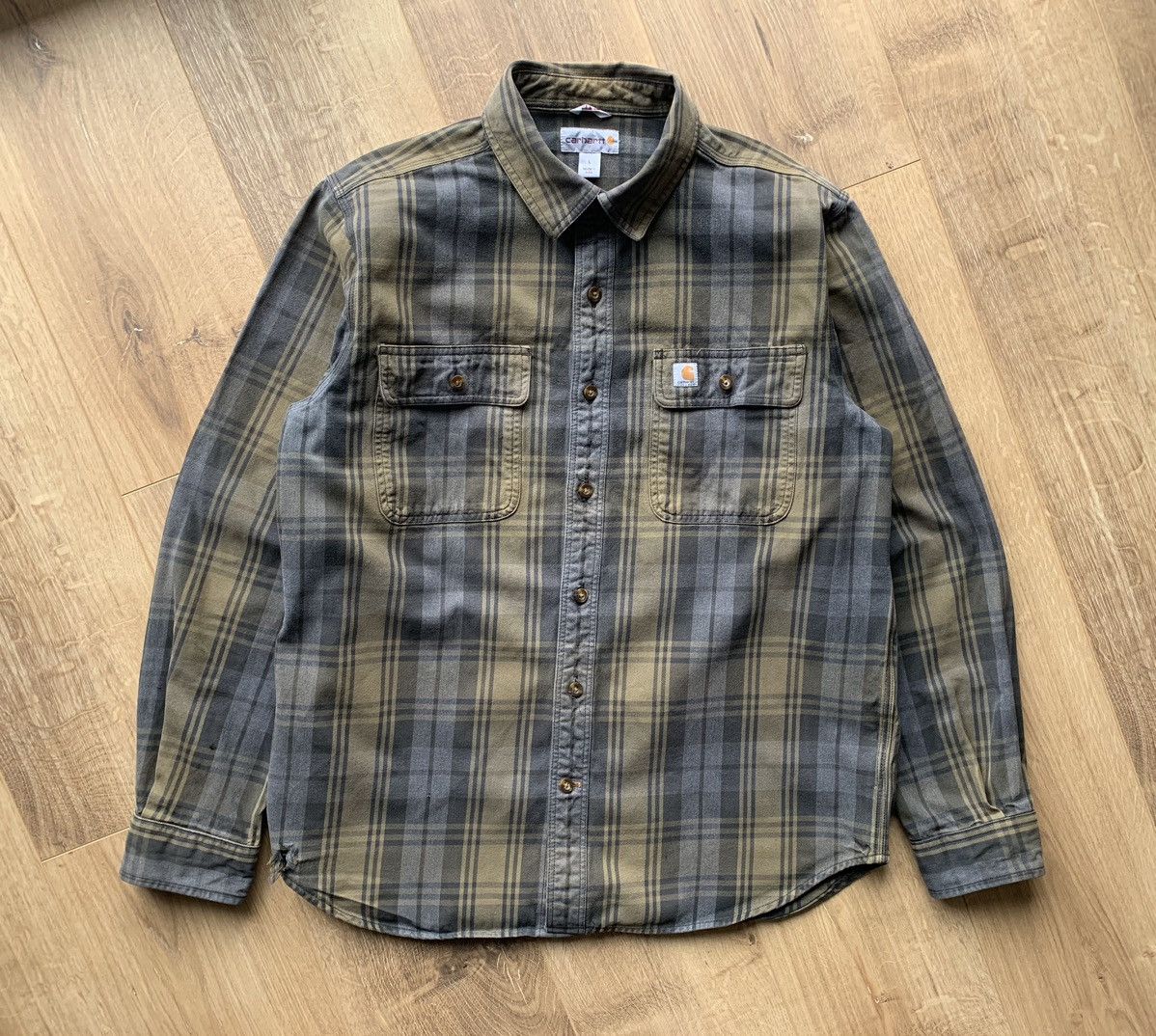 Carhartt × Vintage Vintage Carhartt EMEA Hubbard Plaid Shirt Size US L / EU 52-54 / 3 - 1 Thumbnail