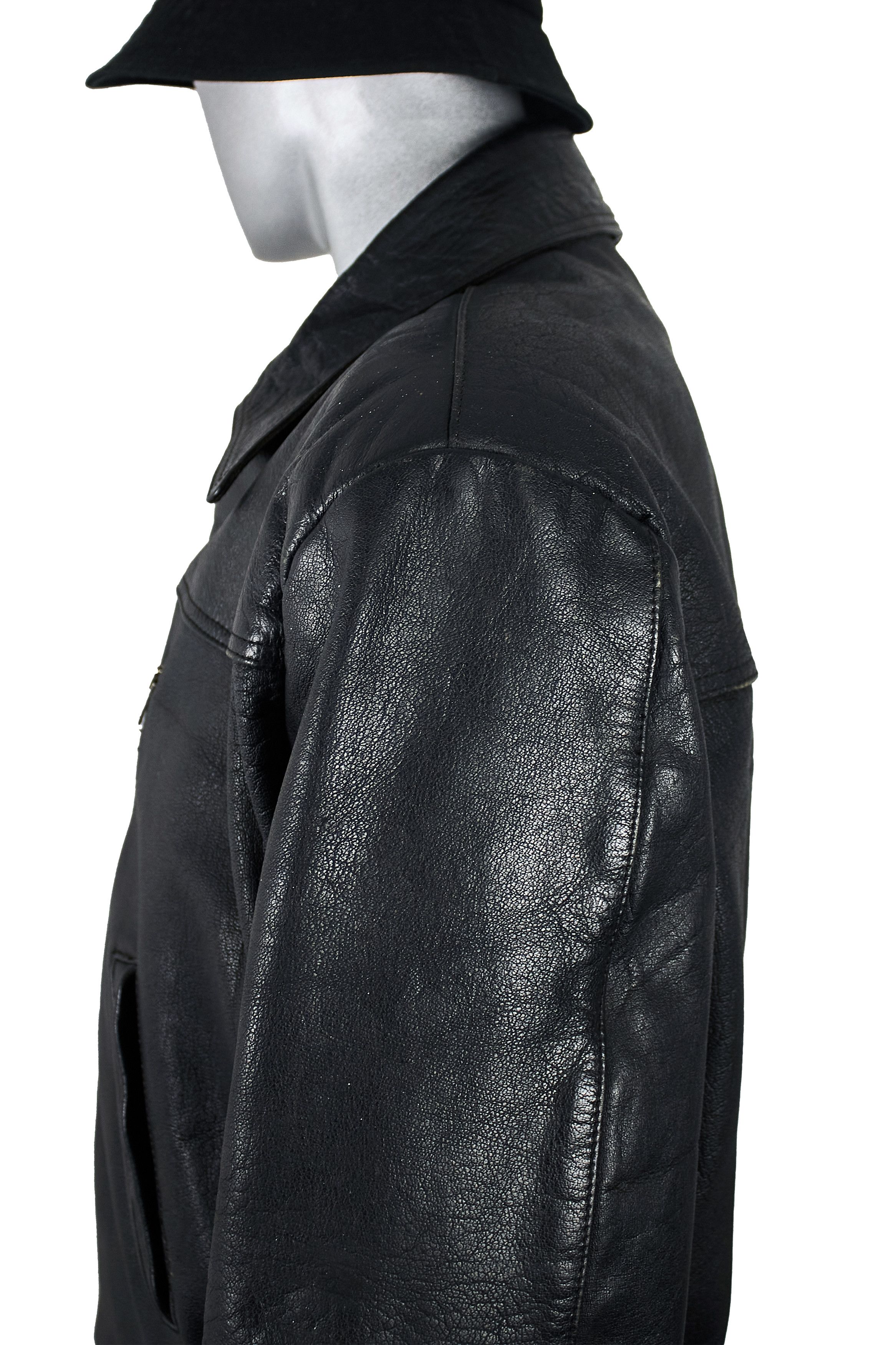 Vintage Vintage 80s Black Leather Motorcycle Biker Jacket Cafe Racer Size US L / EU 52-54 / 3 - 10 Thumbnail