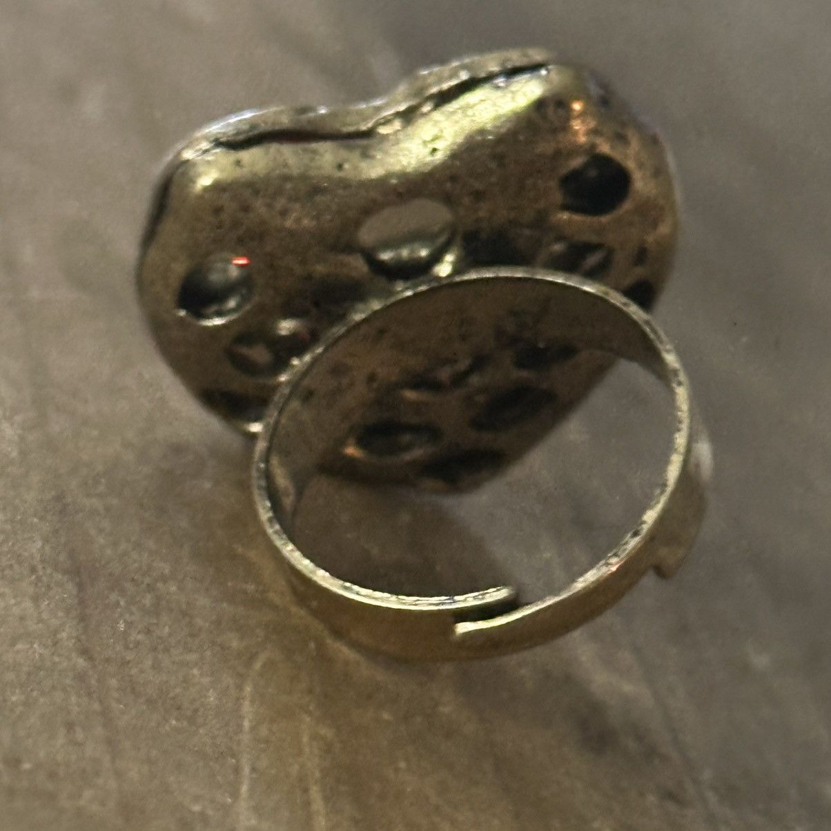 Other Bronze tone angel wing red heart ring Size ONE SIZE - 7 Thumbnail