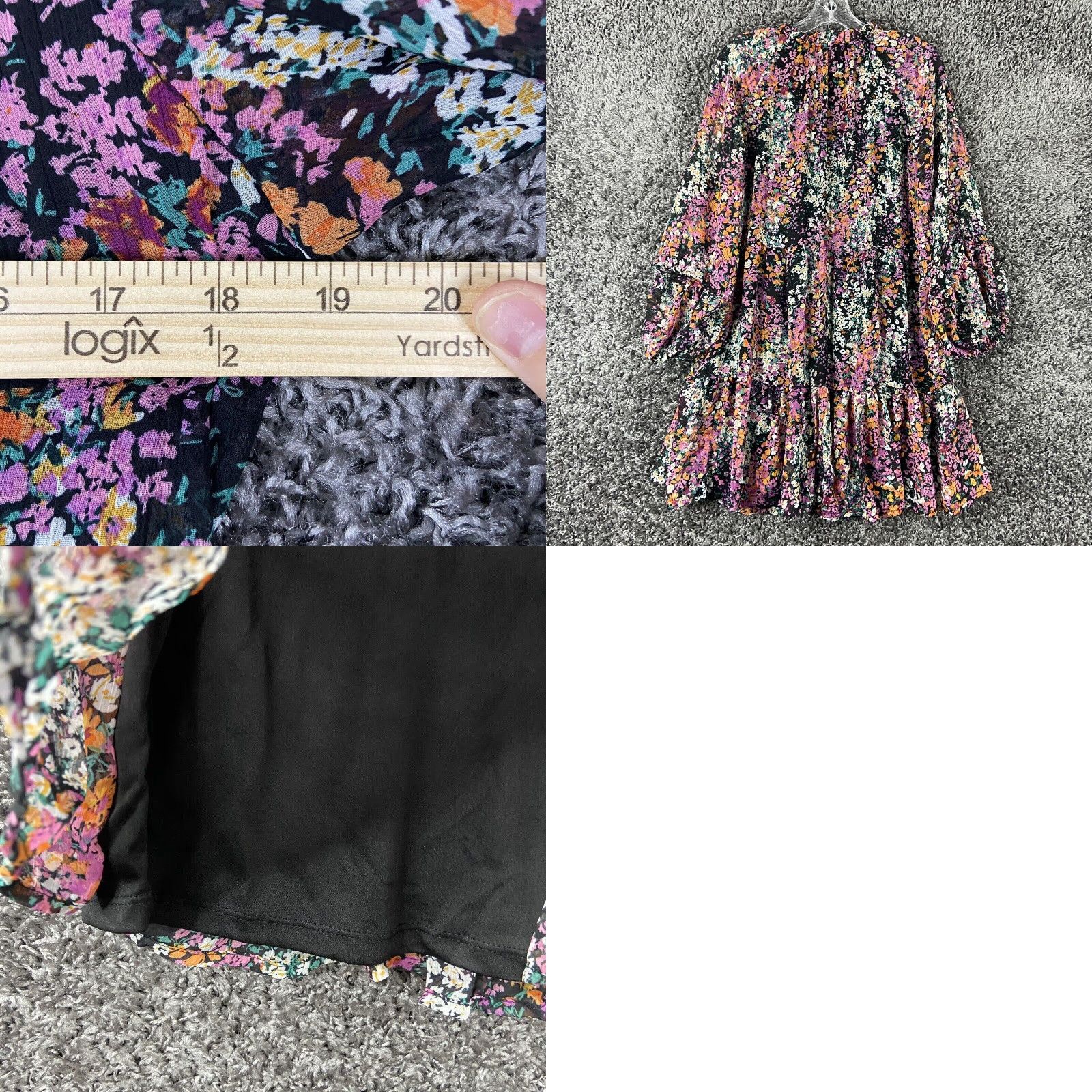 Vince Camuto Vince Camuto Dress Floral Women M Multicolor Knee Length Sheer Long Sleeve A-Line Ladies Mage/S Vibes Womens Size M / US 6-8 / IT 42-44 - 8 Thumbnail