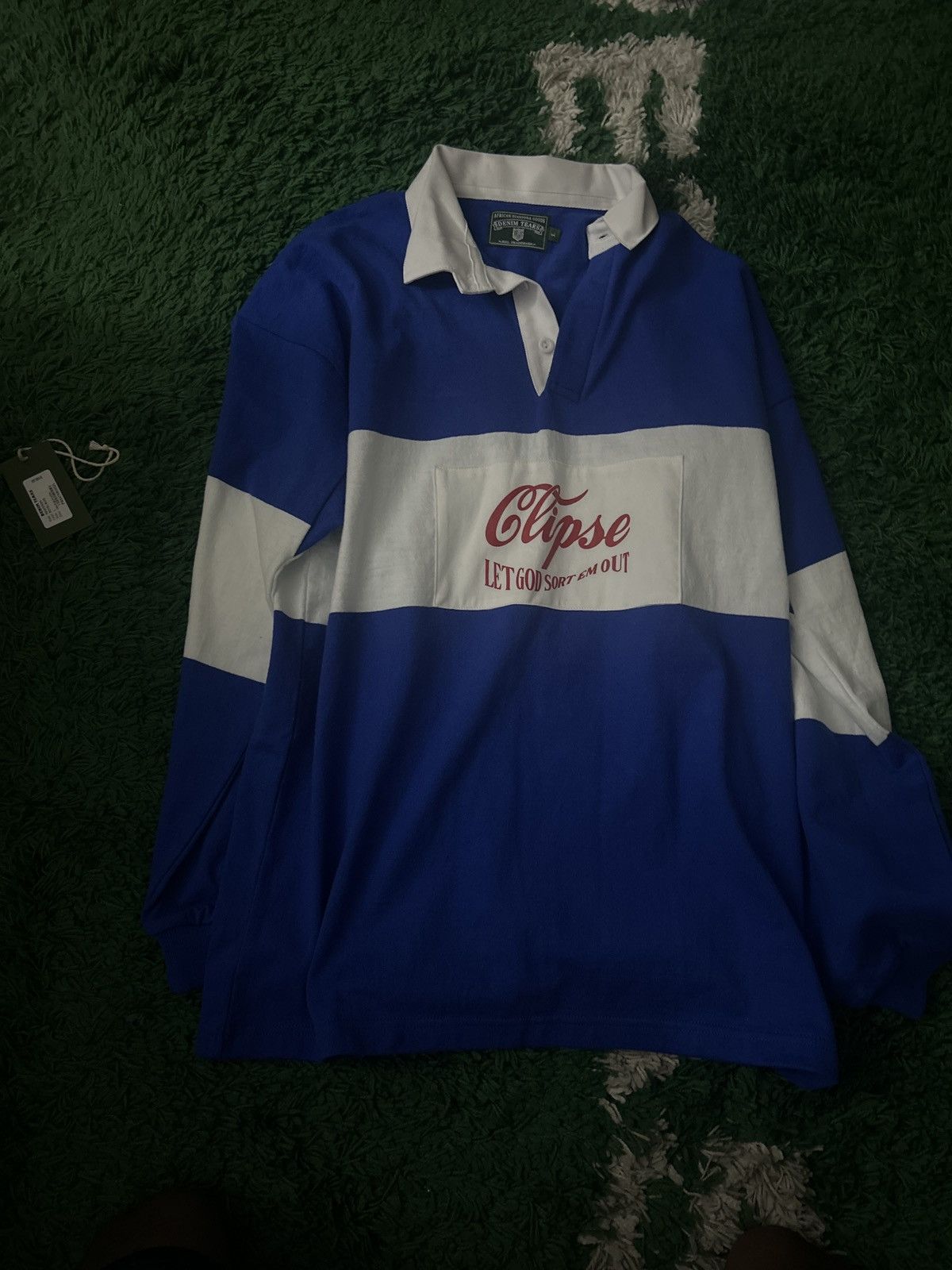 DENIM TEARS Let God Sort Em Out Denim Tears Rugby Size US L / EU 52-54 / 3 - 1 Thumbnail