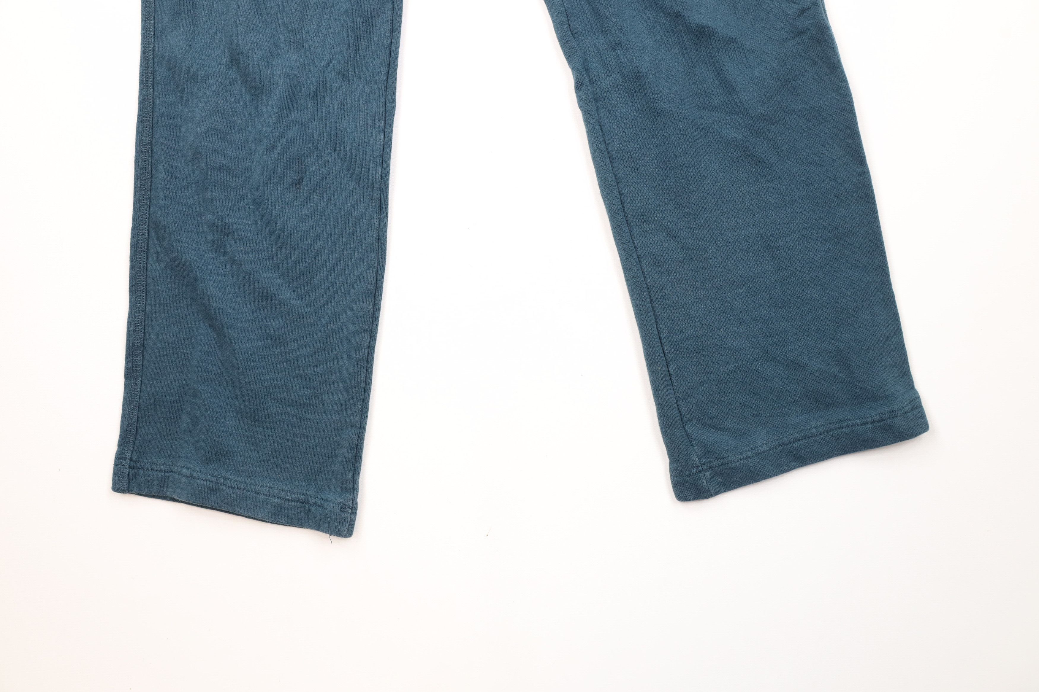 Nike × Vintage Vintage Nike Swoosh Cotton Ribbed Knit Wide Sweatpants Teal Size US 34 / EU 50 - 4 Thumbnail