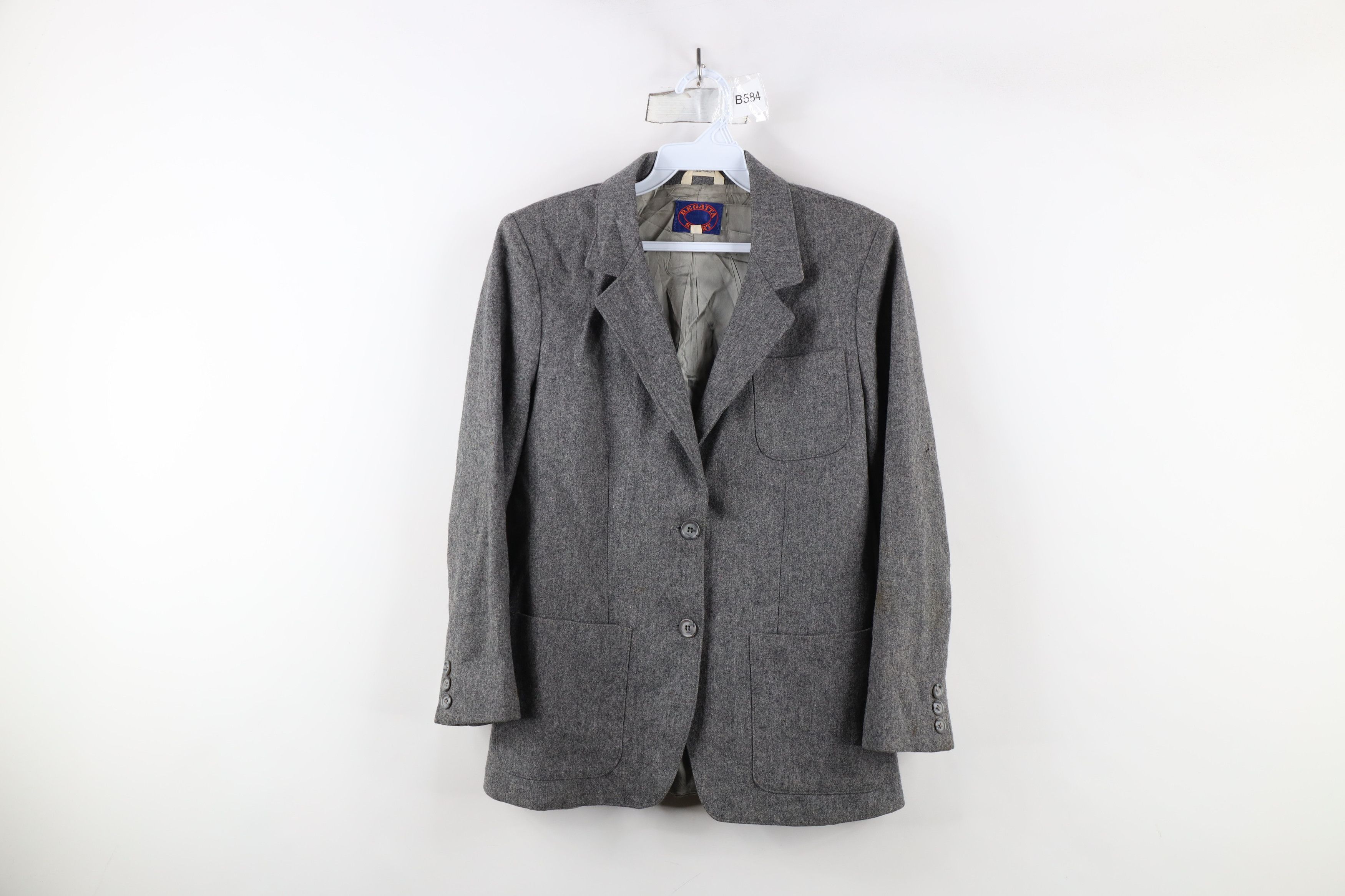 Vintage Vintage 90s Streetwear Wool 2 Button Blazer Suit Jacket Gray Size M / US 6-8 / IT 42-44 - 1 Thumbnail