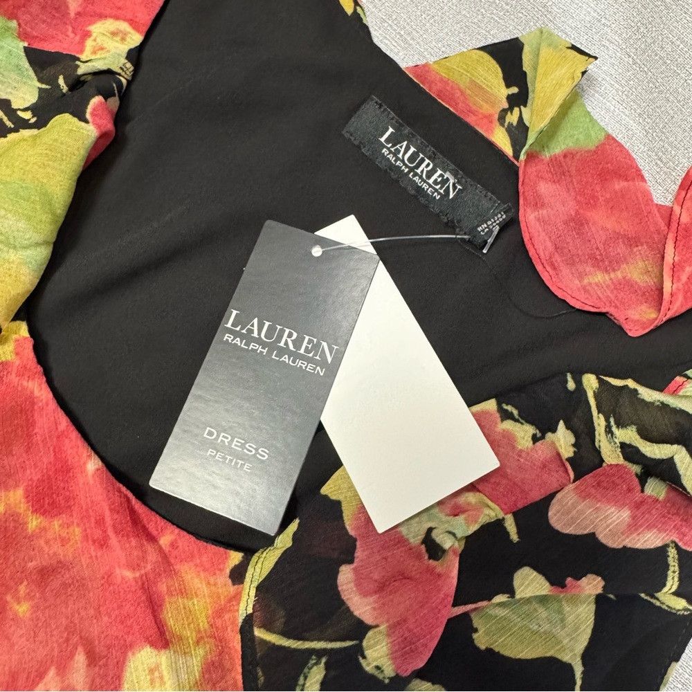 Ralph Lauren NWT New $245 Ralph Lauren Floral Crinkle Georgette Dress Si Size XL / US 12-14 / IT 48-50 - 7 Thumbnail